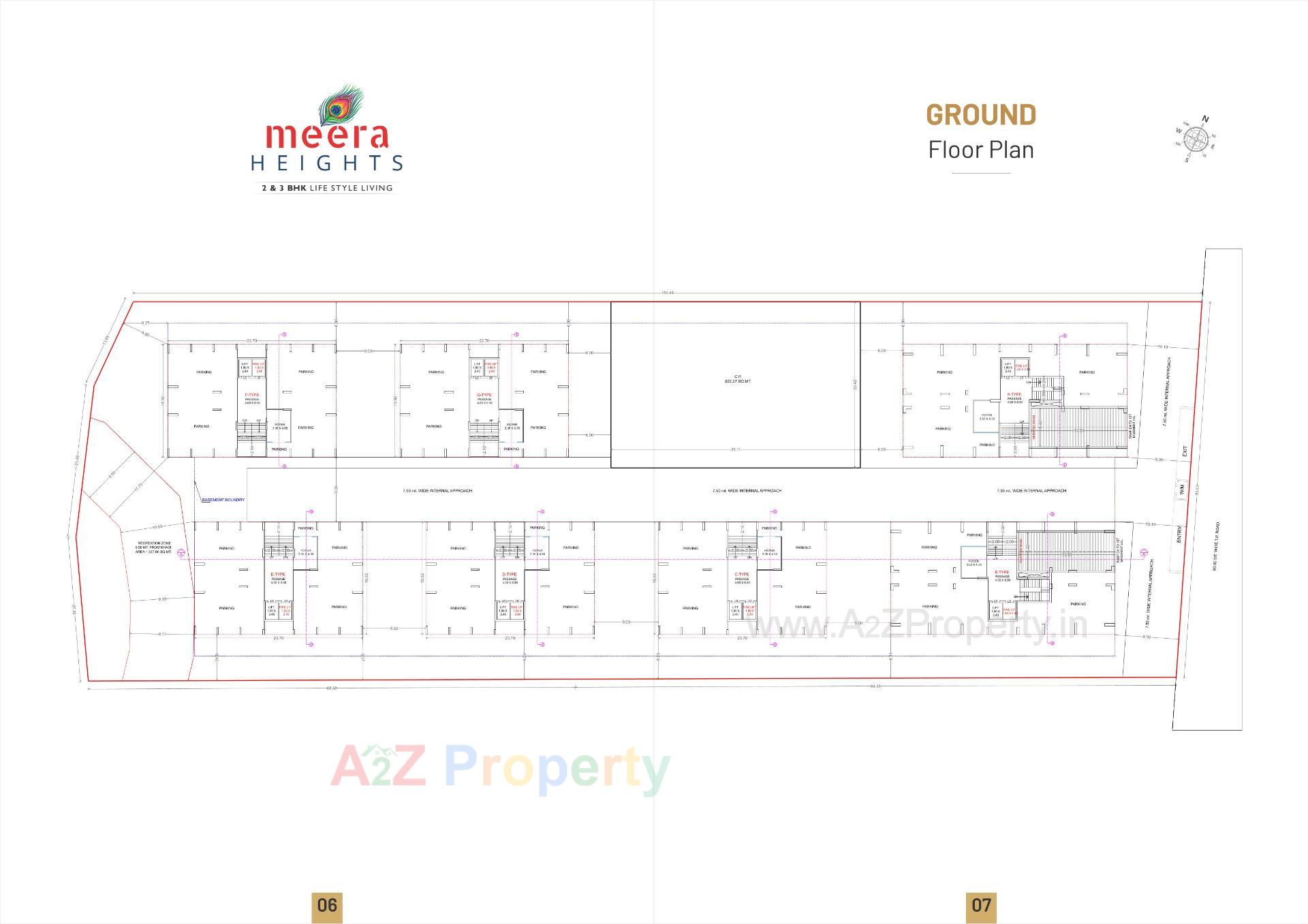 Layout of real estate project Meera Heights located at Surat, Surat, Gujarat