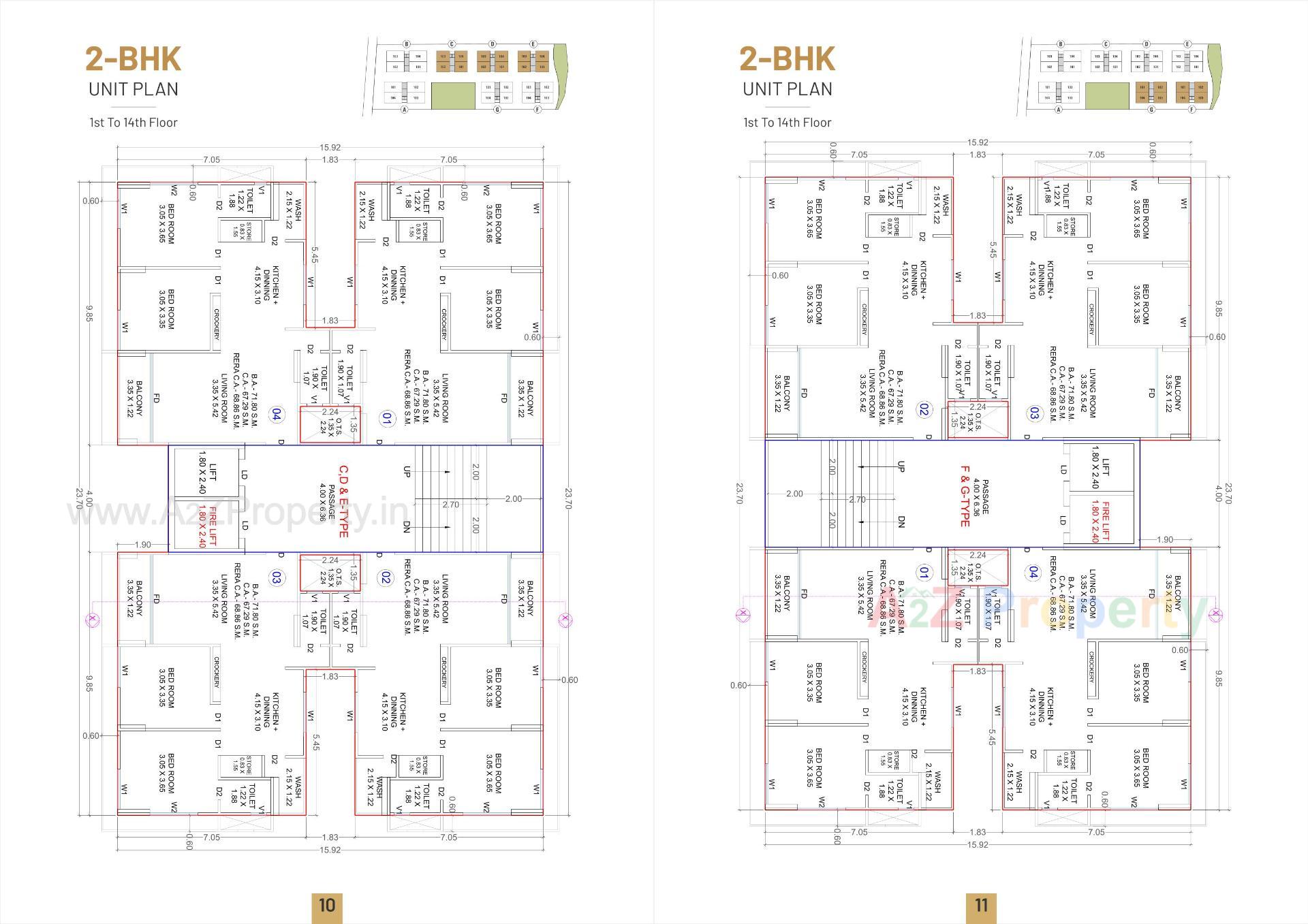 Layout of real estate project Meera Heights located at Surat, Surat, Gujarat