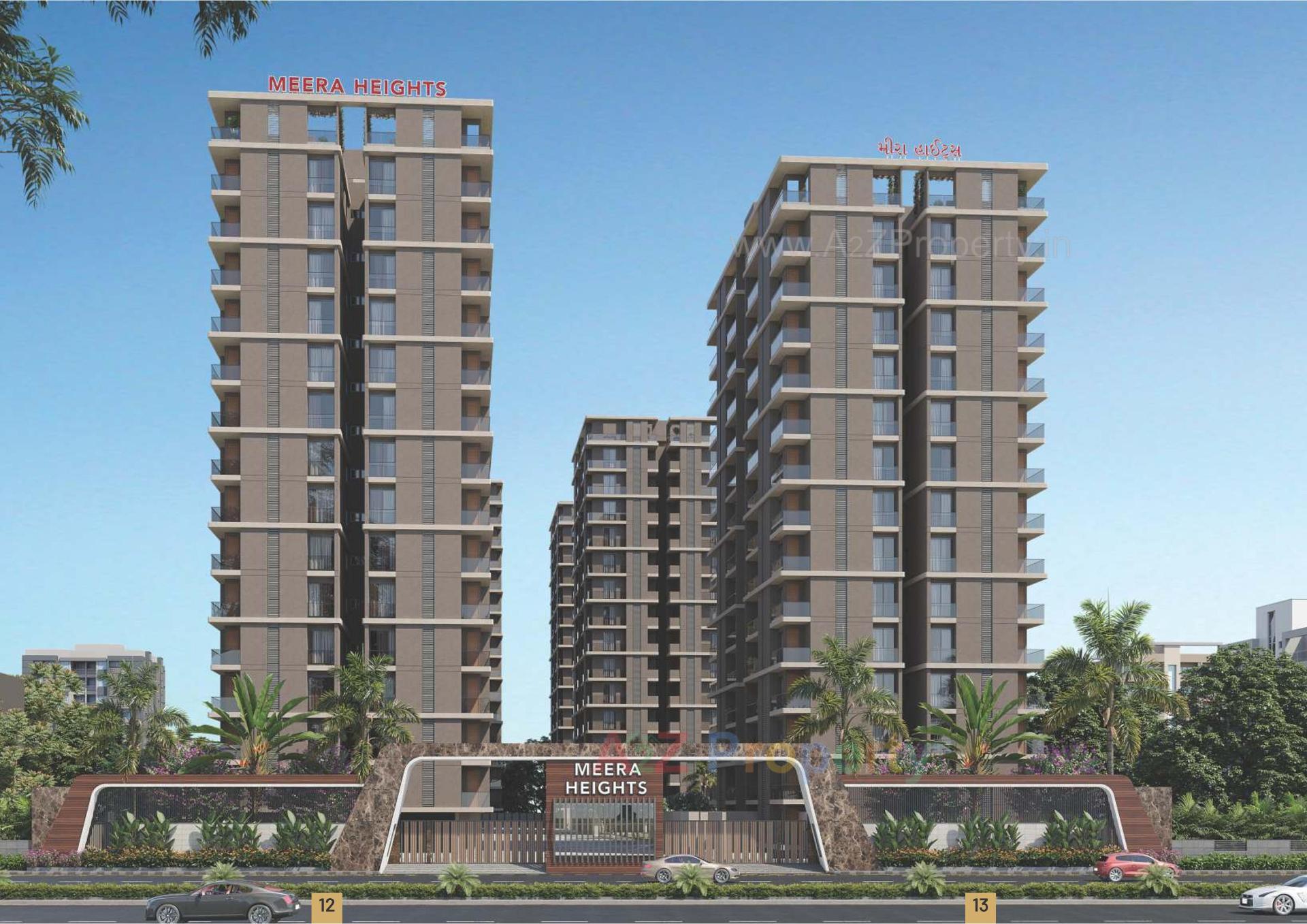 3D Elevation of real estate project Meera Heights located at Surat, Surat, Gujarat