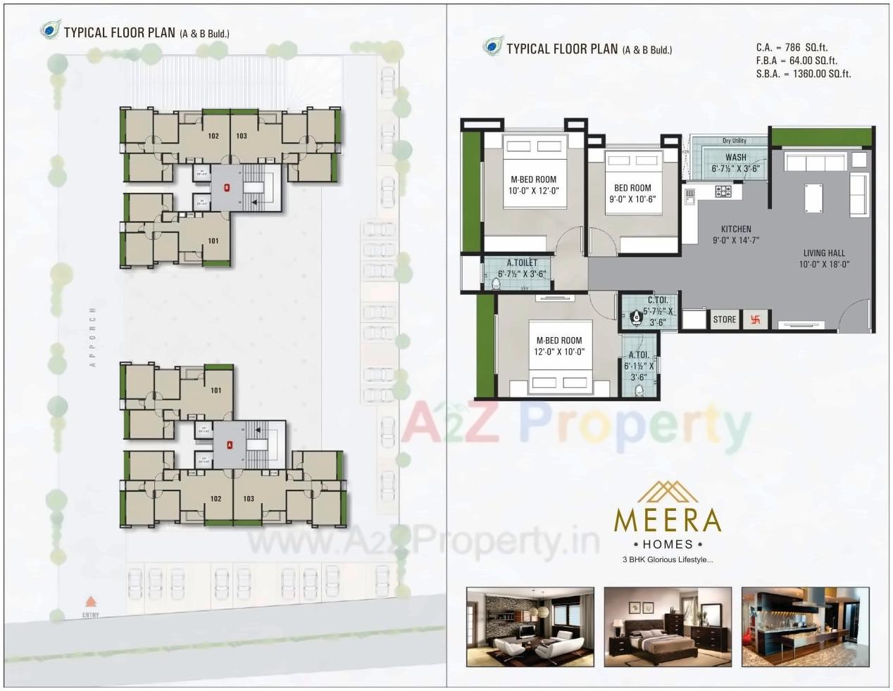 Layout of real estate project Meera Homes located at Varachha, Surat, Gujarat