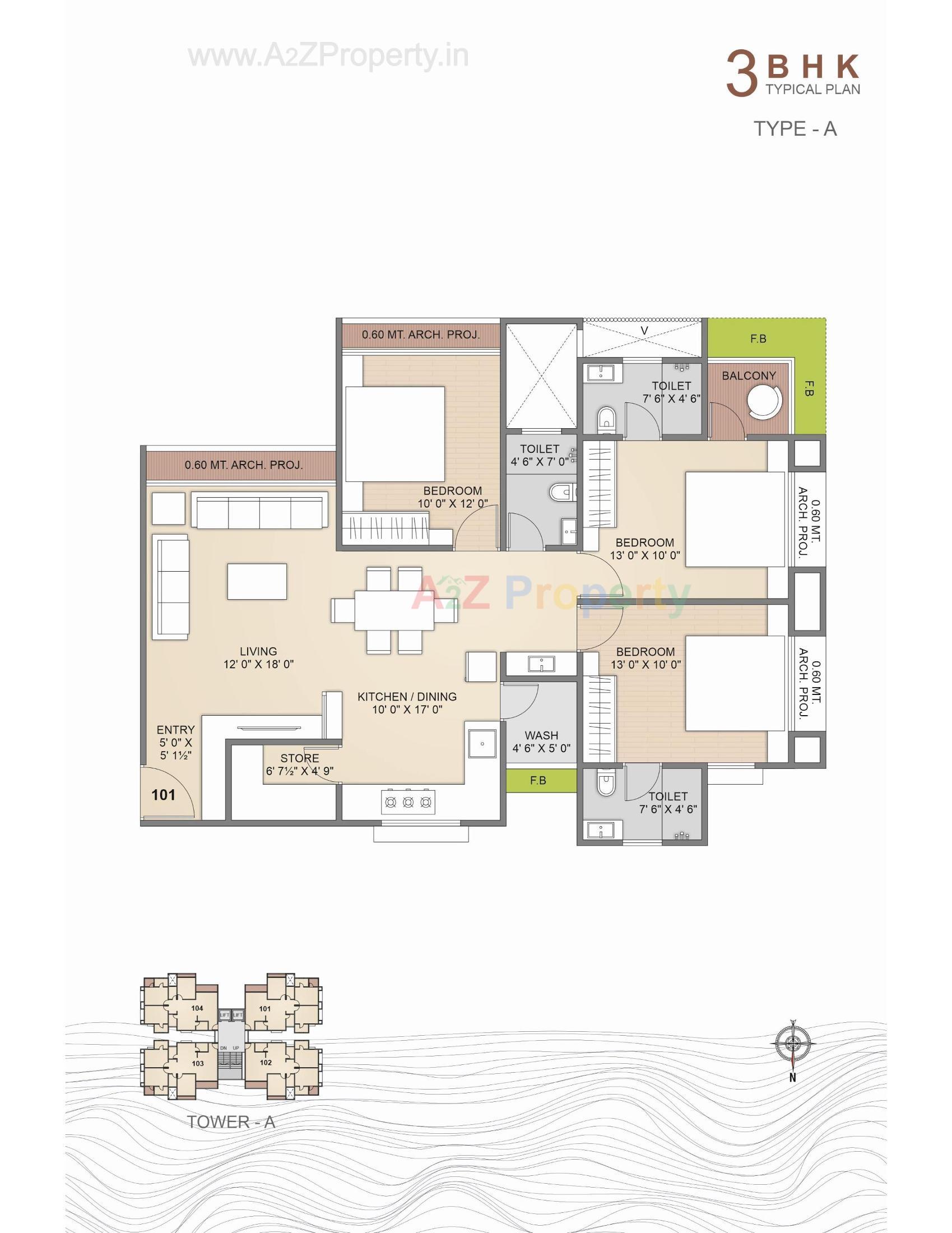 Layout of real estate project Meera Homes located at Bhimrad, Surat, Gujarat