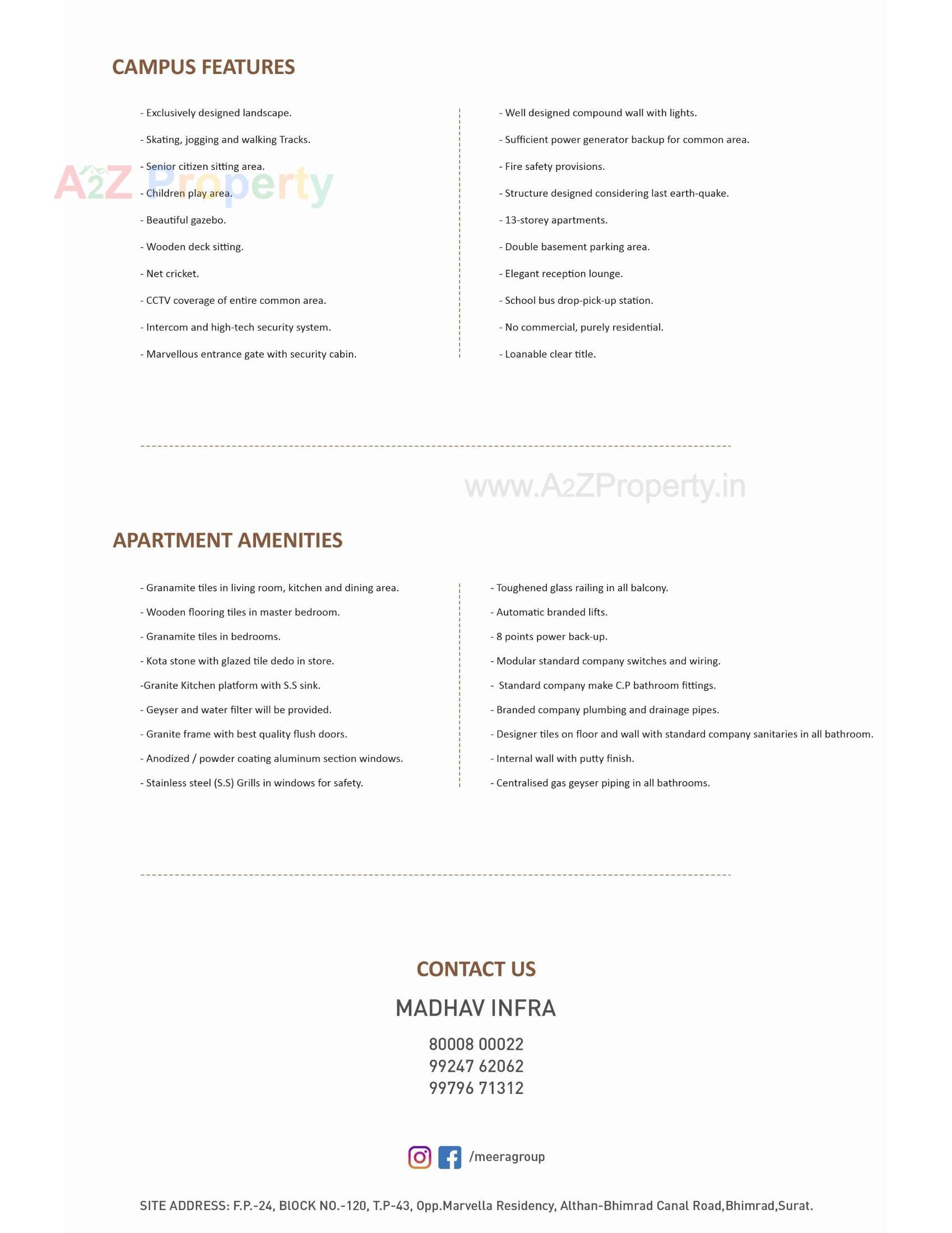  of real estate project Meera Homes located at Bhimrad, Surat, Gujarat