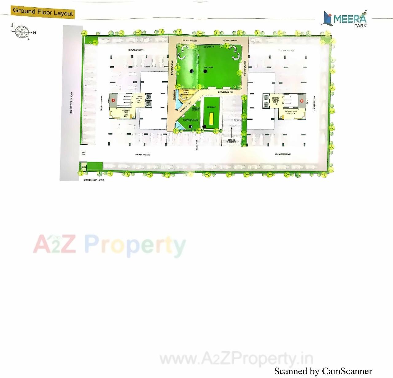 Layout of real estate project Meera Park located at Bhimrad, Surat, Gujarat