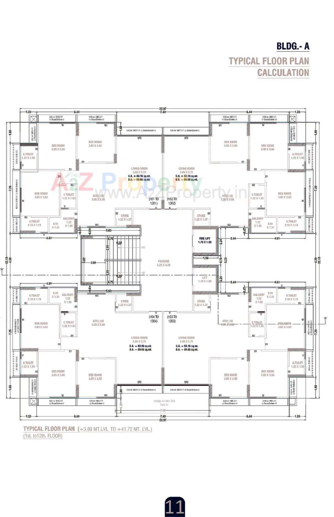 Layout of real estate project Meera Pearl located at Sarthana, Surat, Gujarat