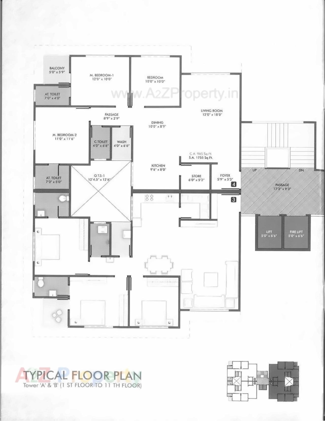 Layout of real estate project Mega Royal located at Adajan, Surat, Gujarat