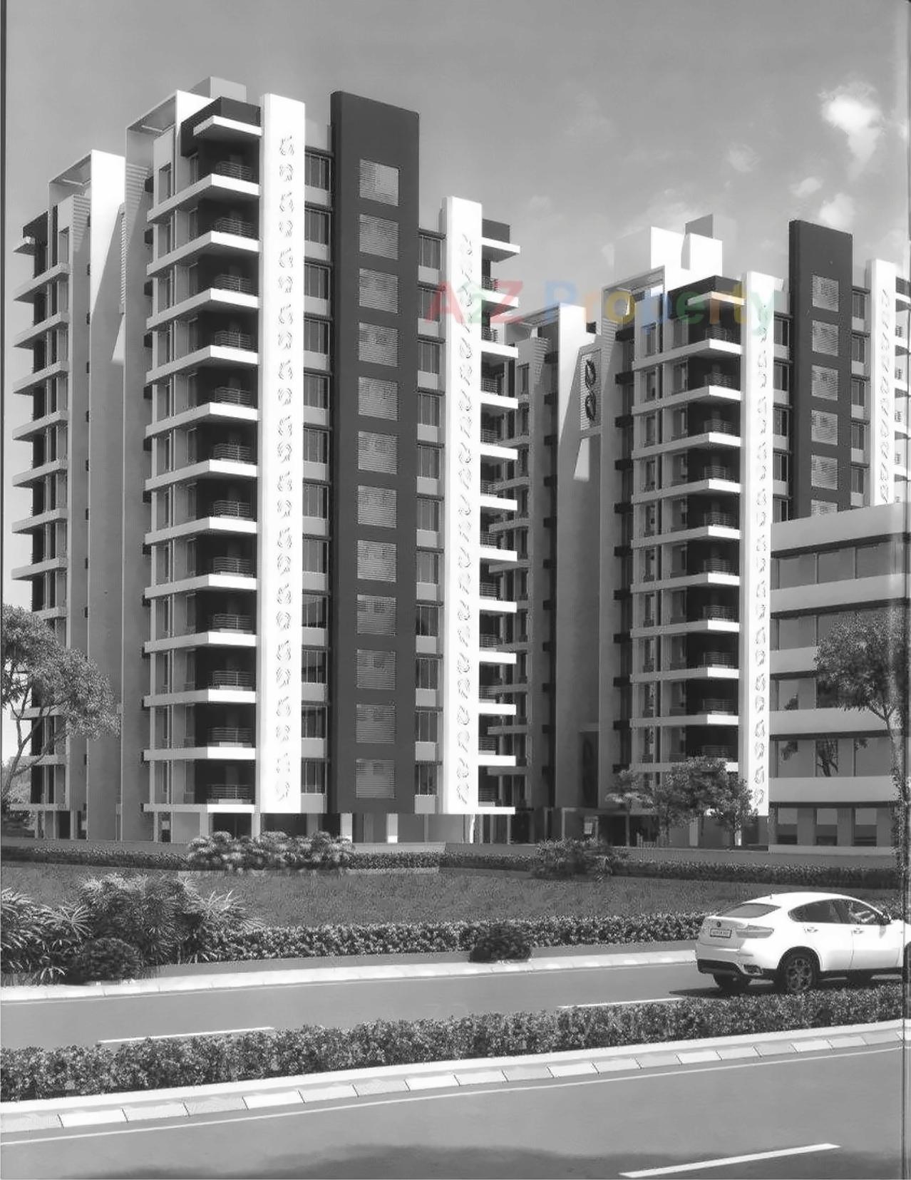 3D Elevation of real estate project Mega Royal located at Adajan, Surat, Gujarat