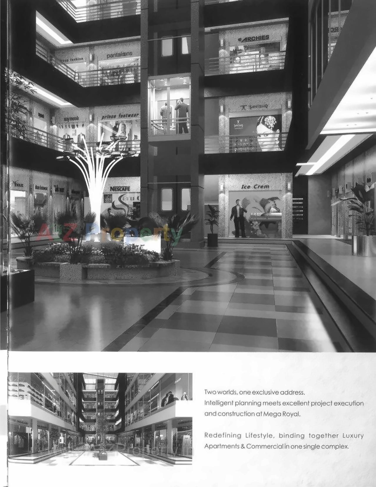 3D Elevation of real estate project Mega Royal located at Adajan, Surat, Gujarat