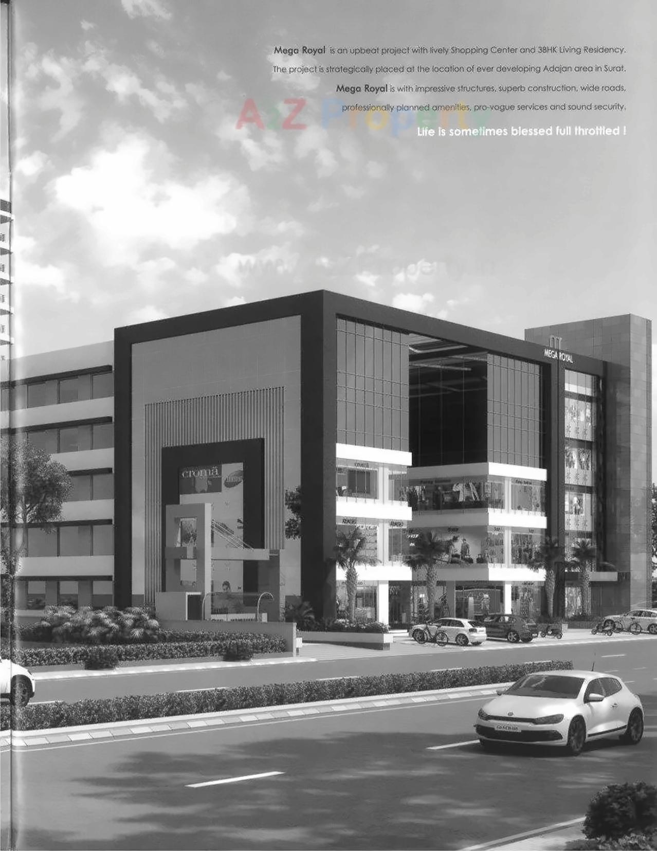 3D Elevation of real estate project Mega Royal located at Adajan, Surat, Gujarat