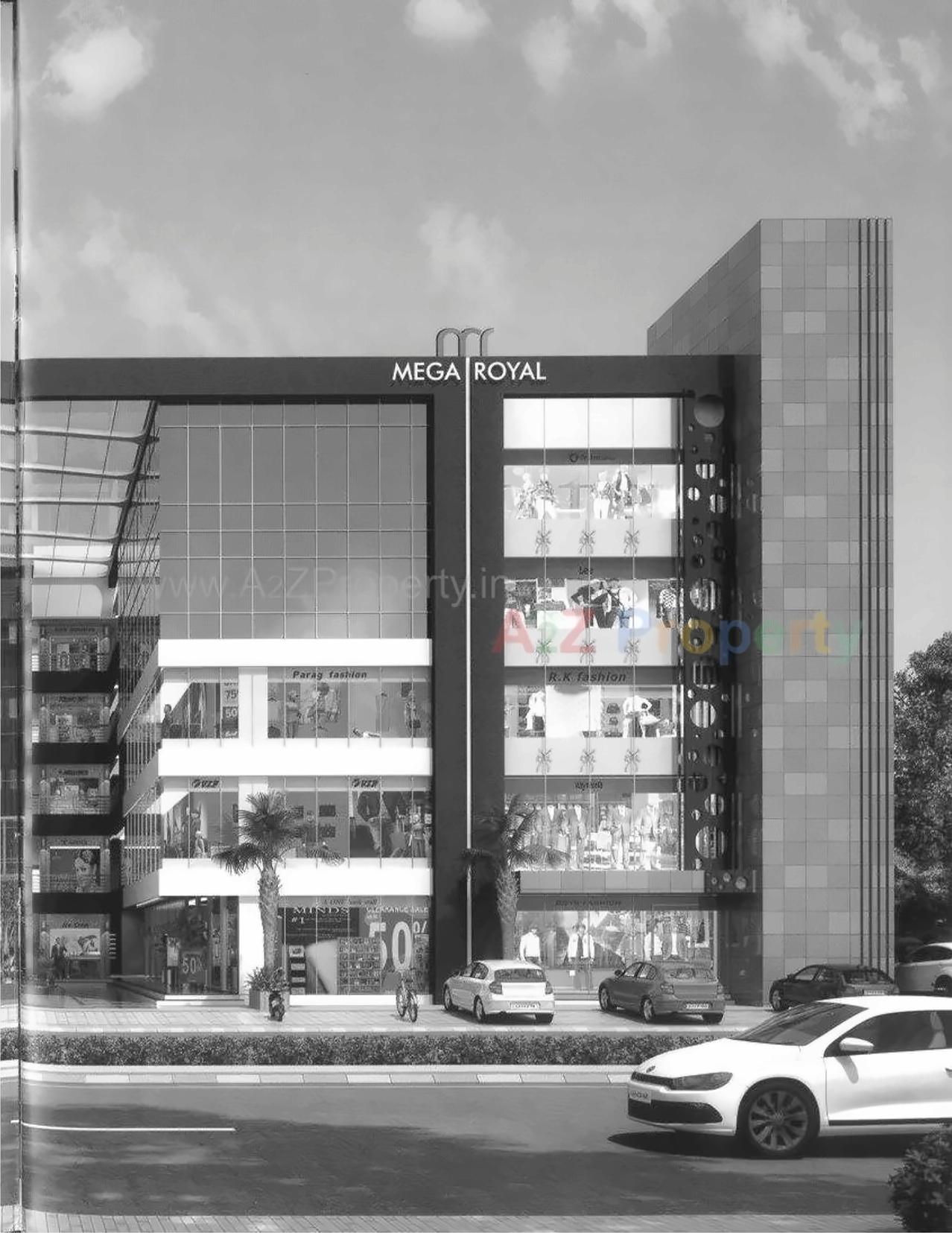 3D Elevation of real estate project Mega Royal located at Adajan, Surat, Gujarat