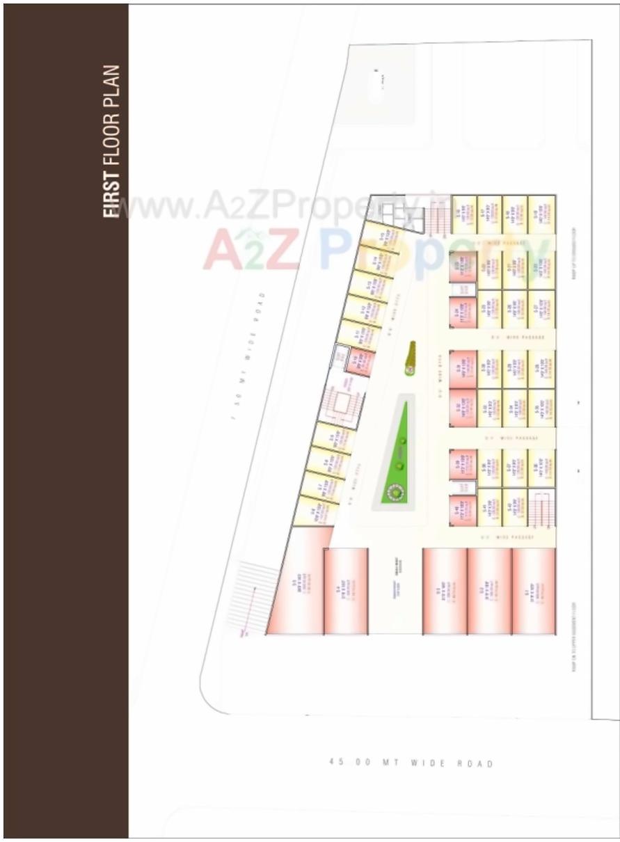 Layout of real estate project Meridian Business Center located at Varachha, Surat, Gujarat