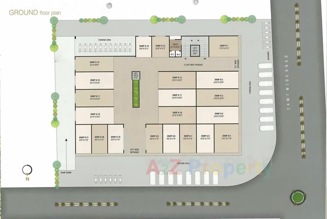 Layout of real estate project Meriton Plaza located at Puna, Surat, Gujarat