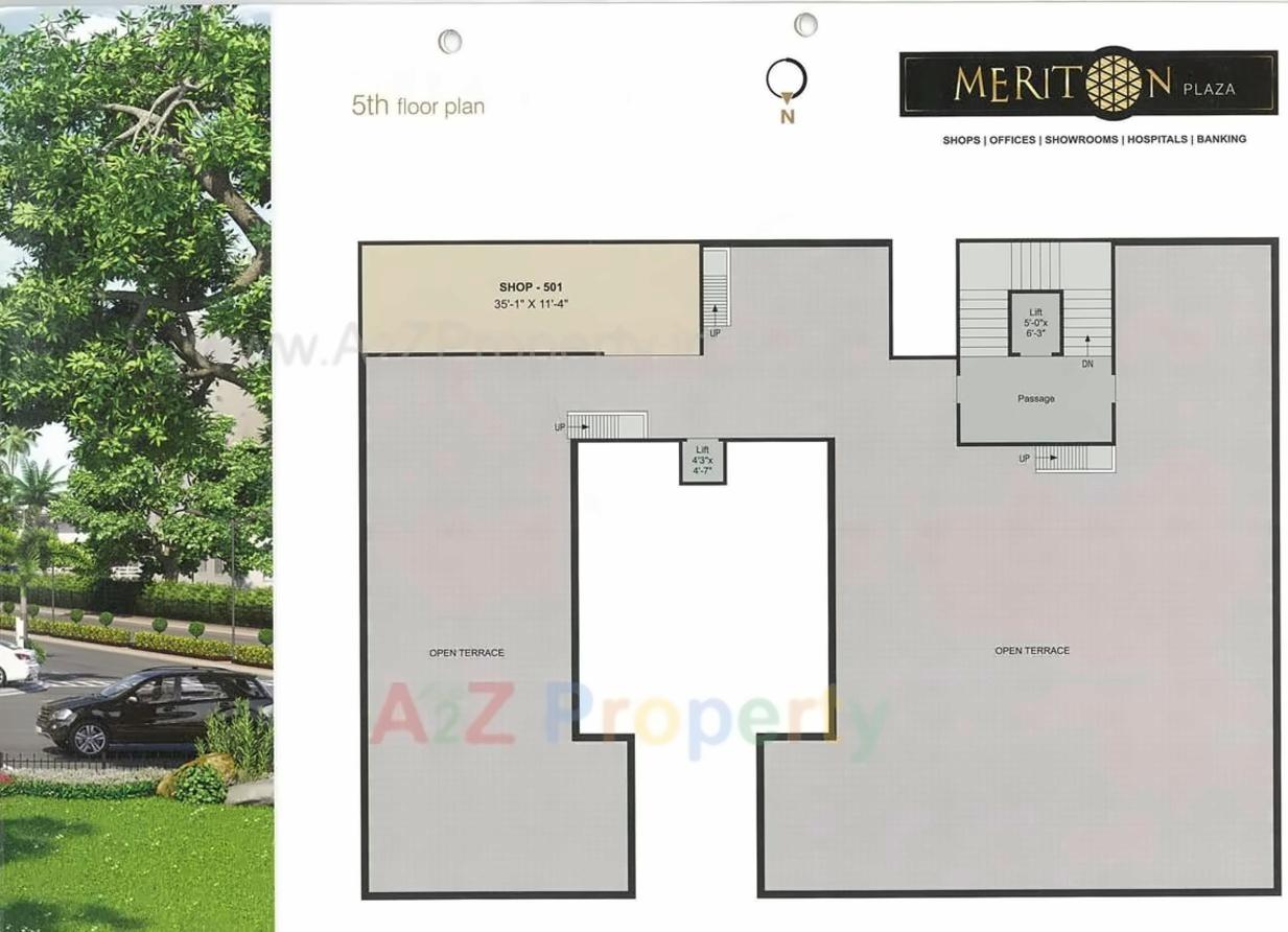 Layout of real estate project Meriton Plaza located at Puna, Surat, Gujarat