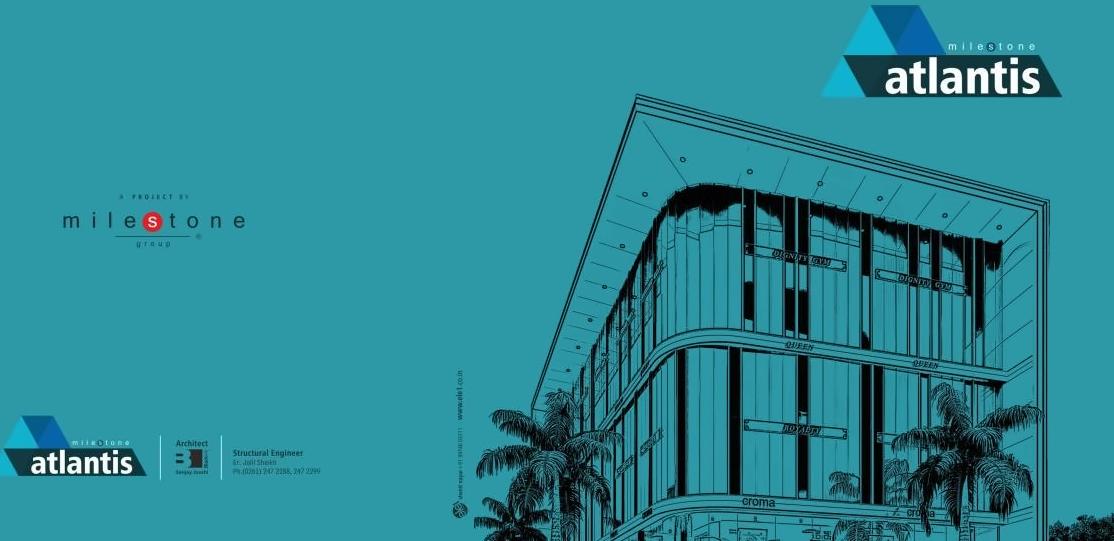 3D Elevation of real estate project Milestone Atlantis located at Vesu, Surat, Gujarat