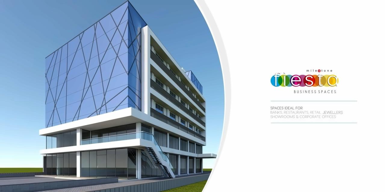 3D Elevation of real estate project Milestone Fiesta located at Adajan, Surat, Gujarat