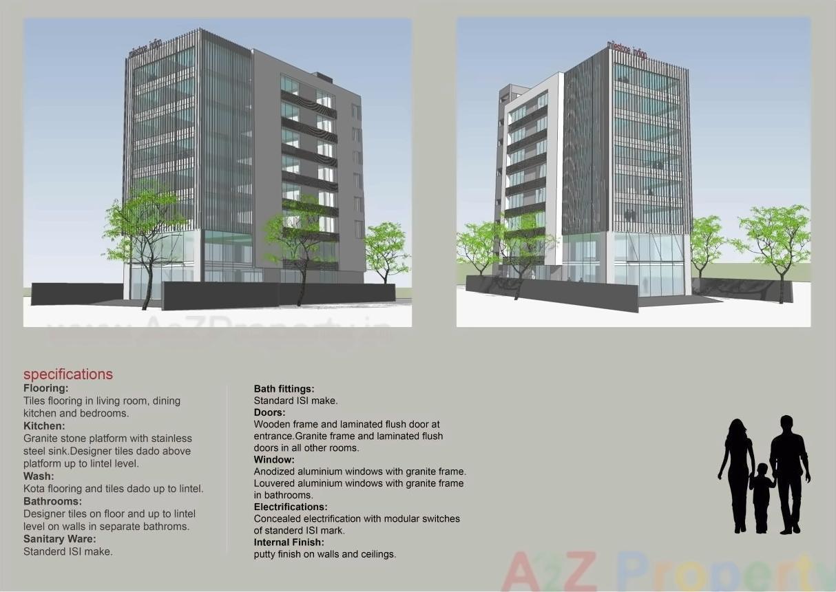 3D Elevation of real estate project Milestone Indigo located at Khatodara, Surat, Gujarat