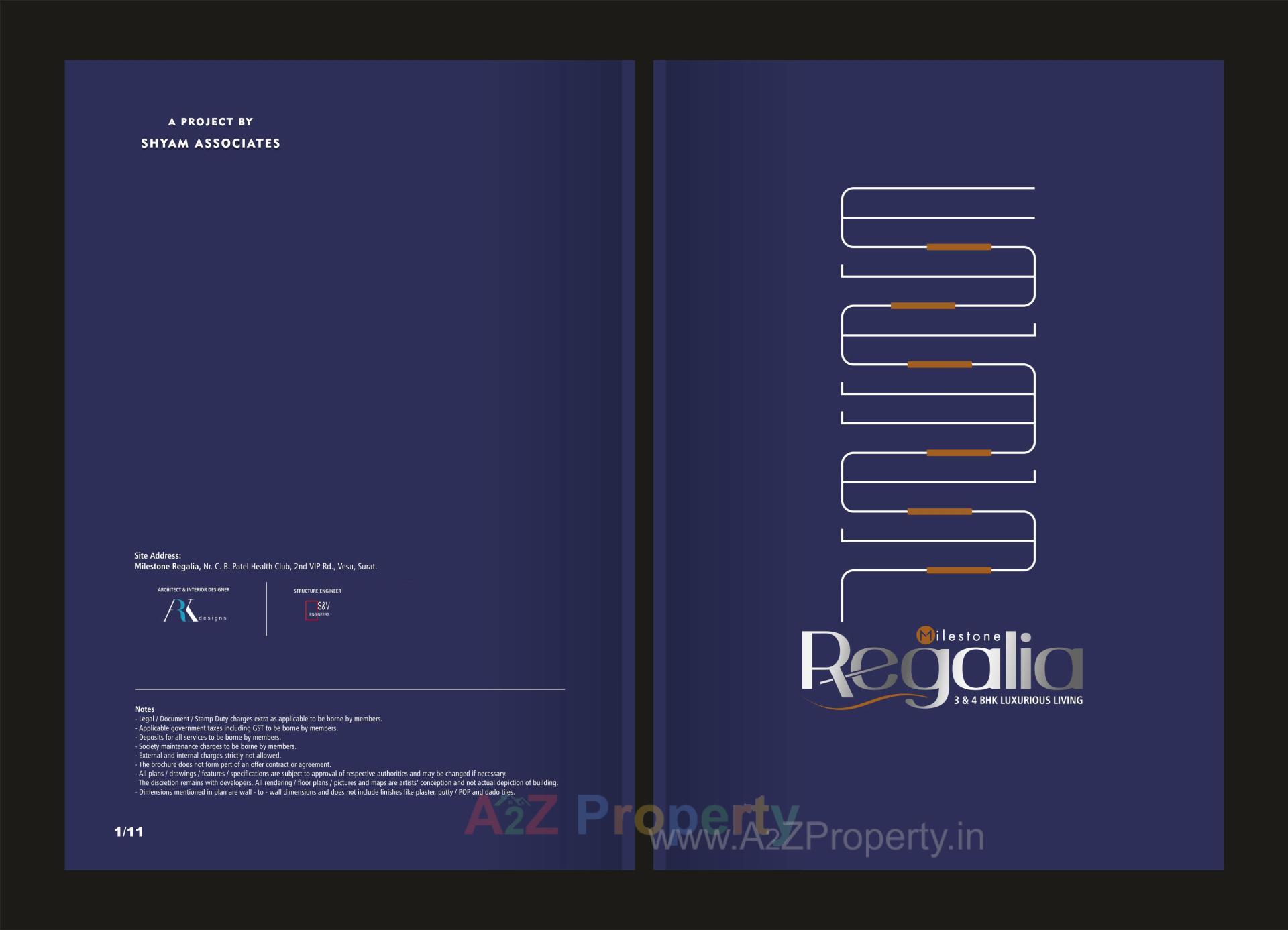  of real estate project Milestone Regalia located at Vesu, Surat, Gujarat