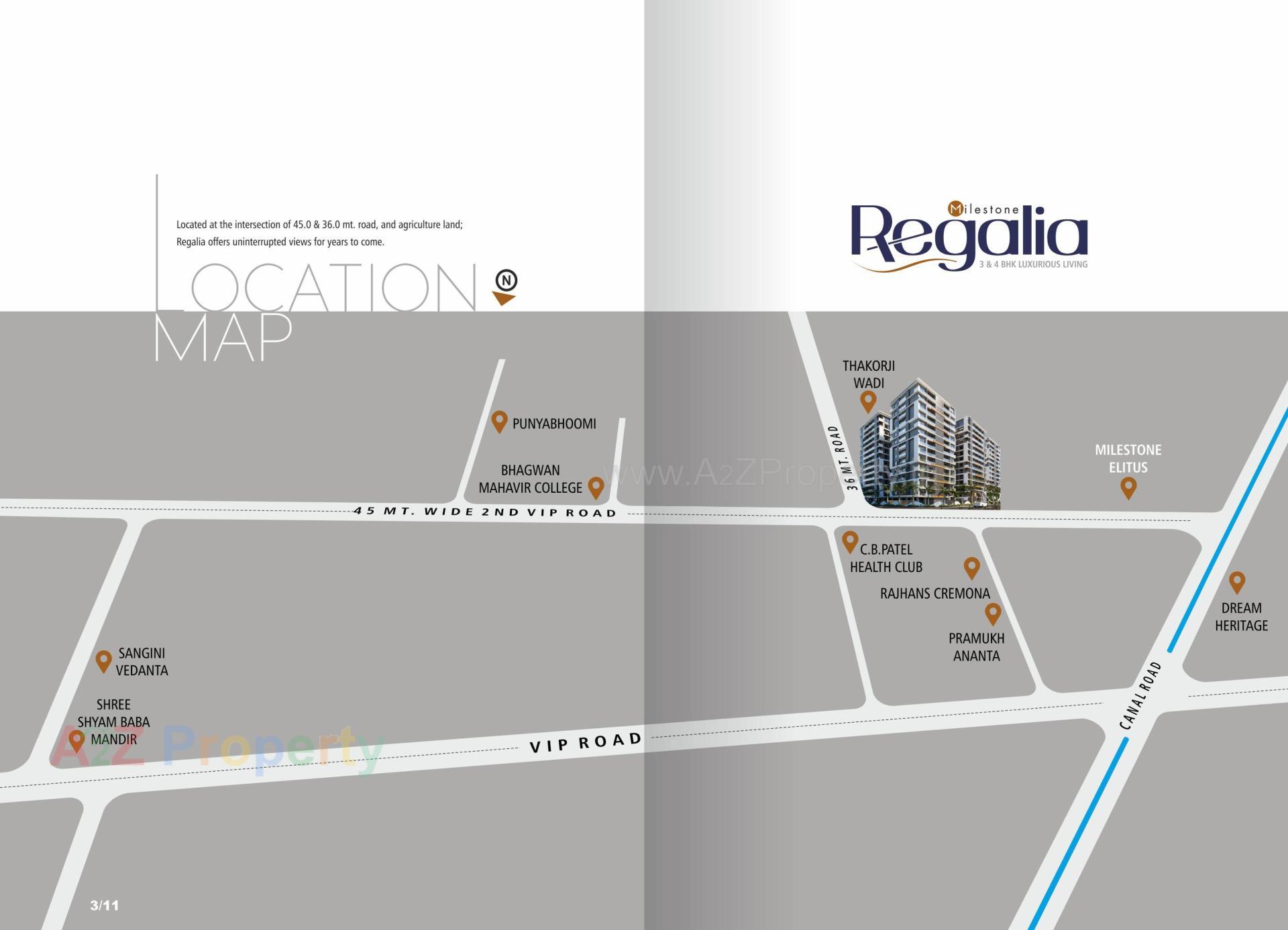  of real estate project Milestone Regalia located at Vesu, Surat, Gujarat