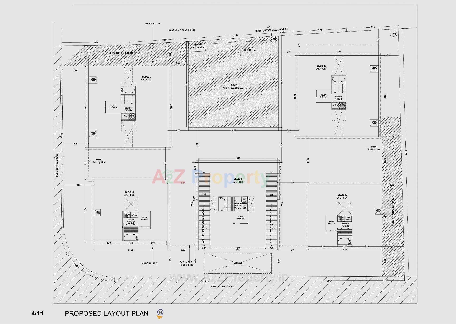 Layout of real estate project Milestone Regalia located at Vesu, Surat, Gujarat