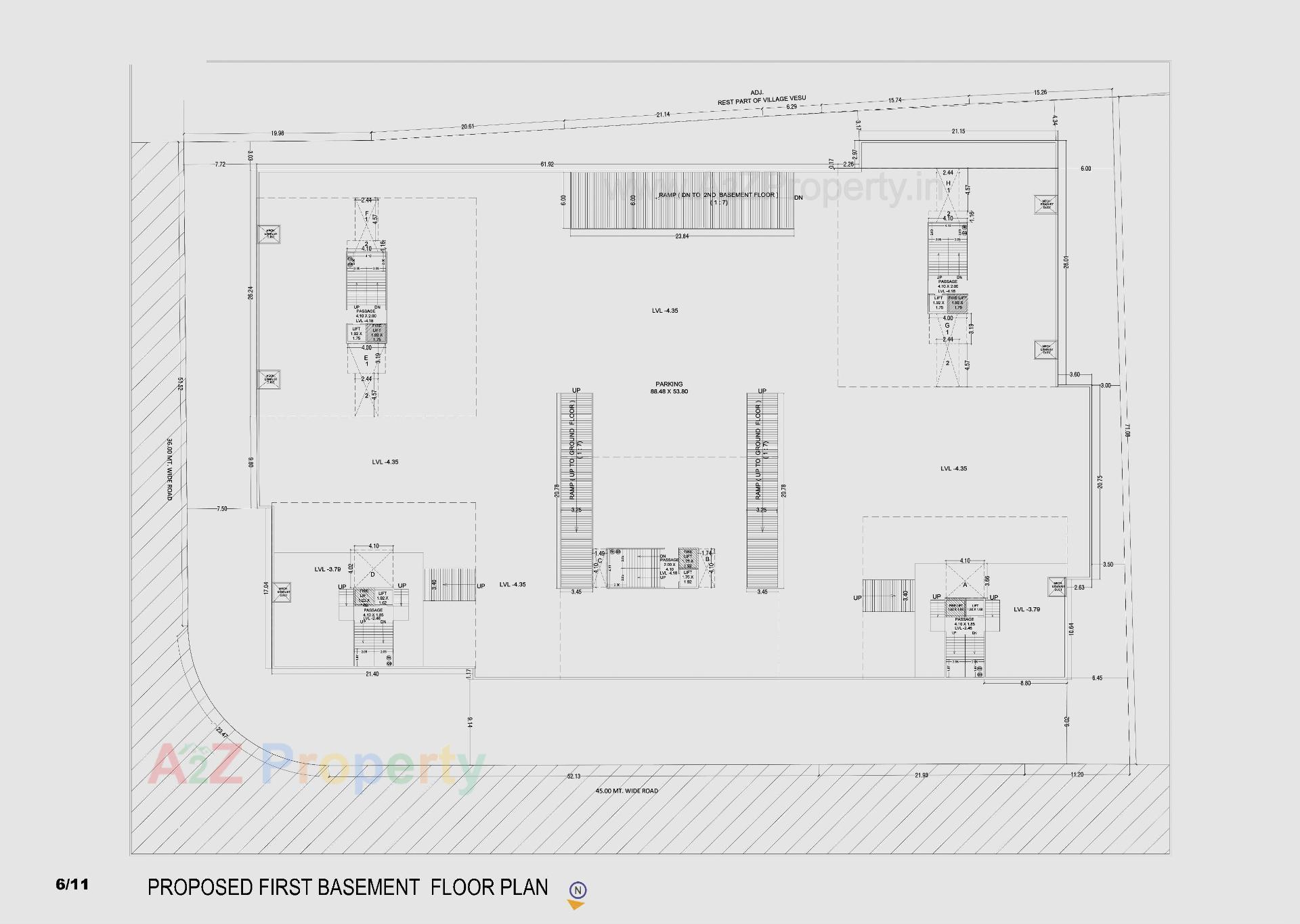 Layout of real estate project Milestone Regalia located at Vesu, Surat, Gujarat