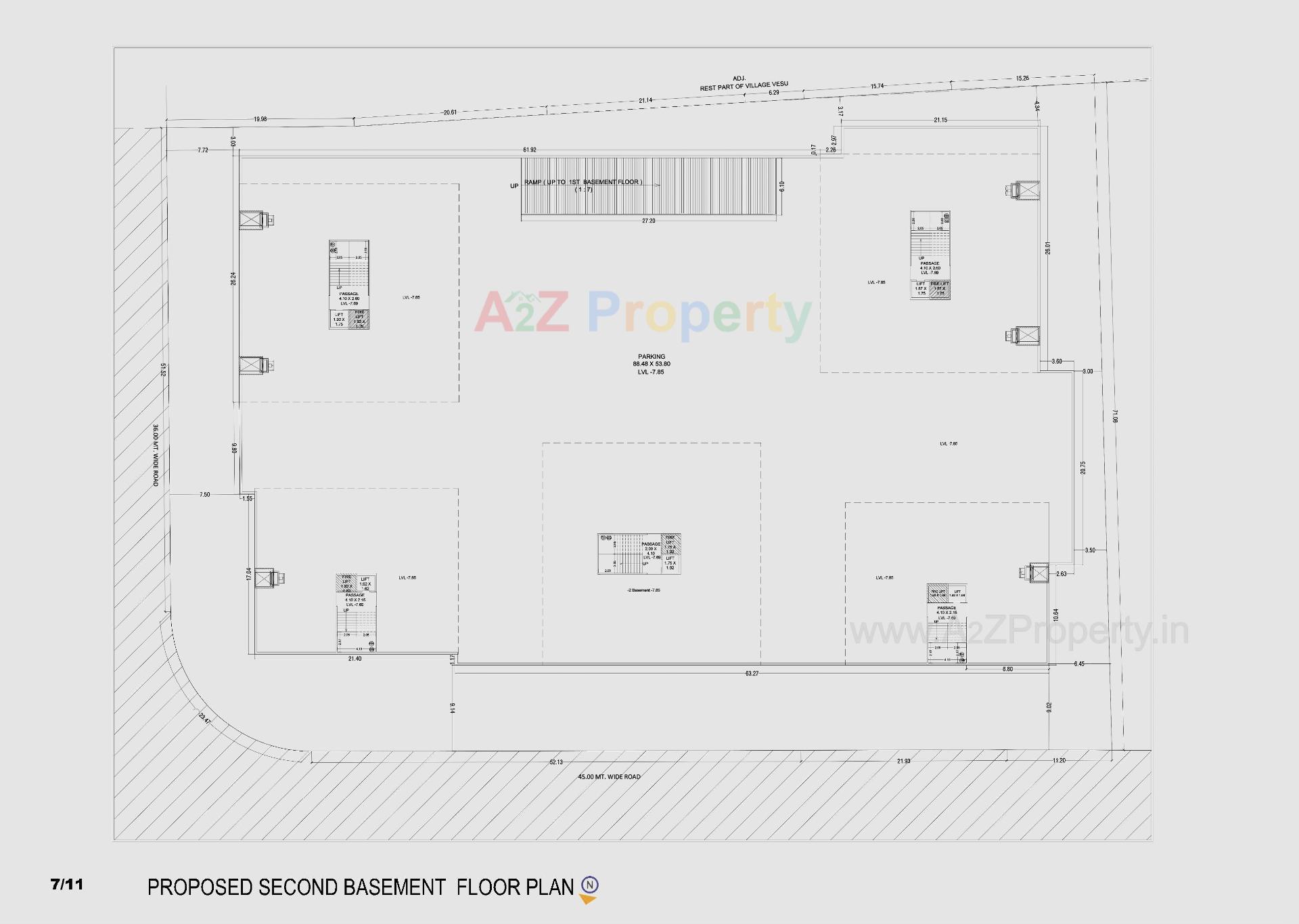 Layout of real estate project Milestone Regalia located at Vesu, Surat, Gujarat