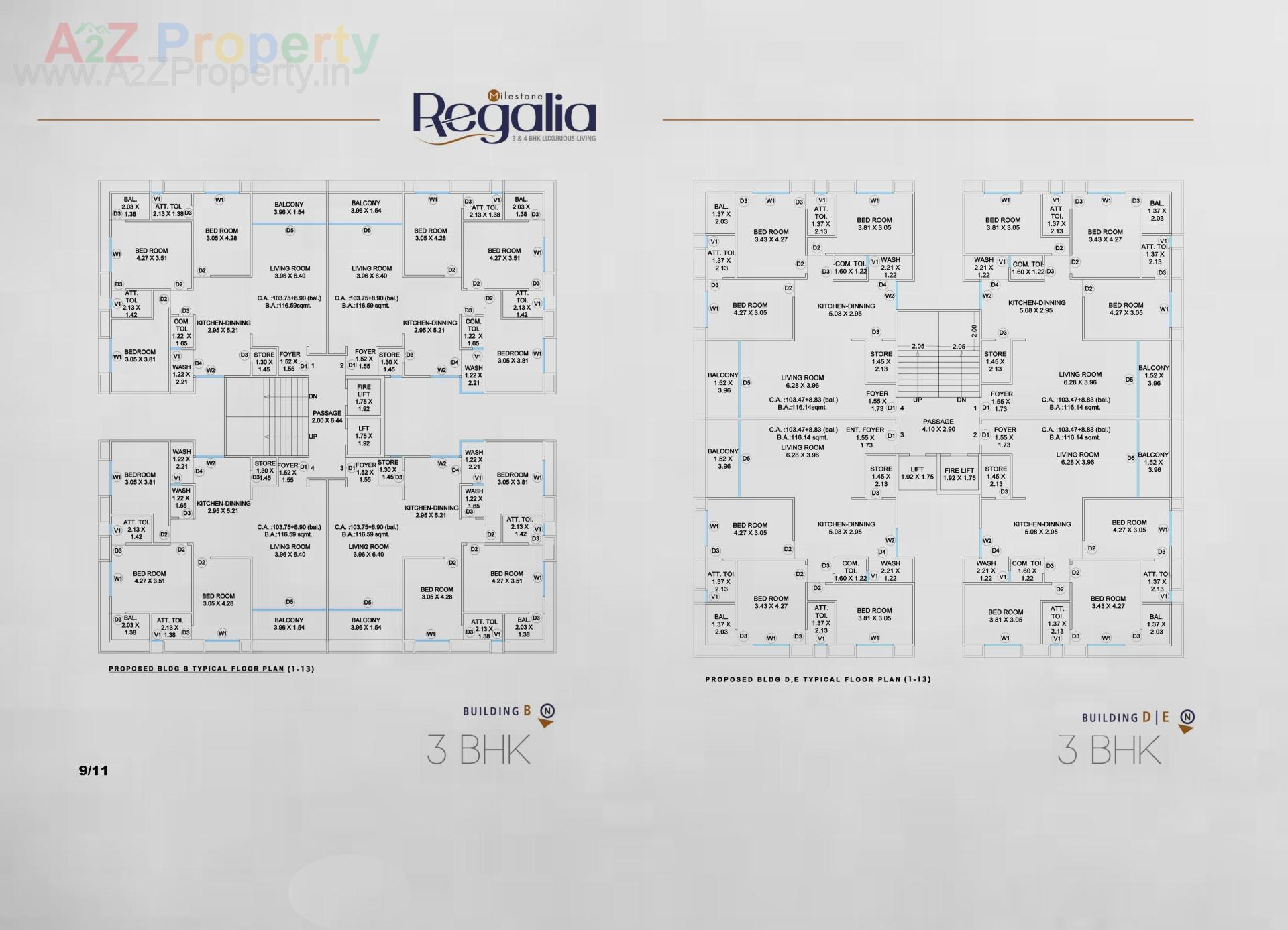 Layout of real estate project Milestone Regalia located at Vesu, Surat, Gujarat