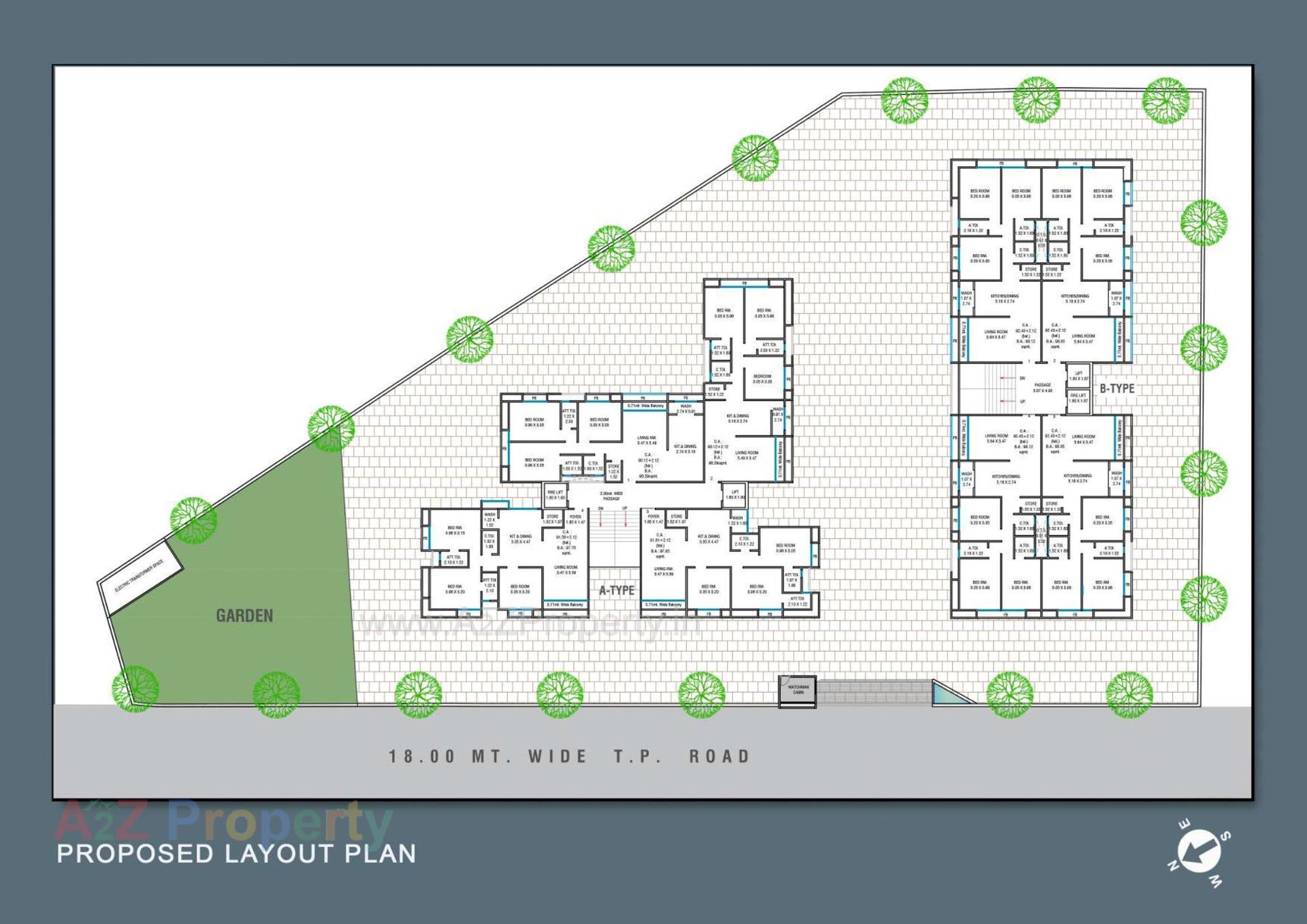 Layout of real estate project Milestone Utsav located at Althan, Surat, Gujarat