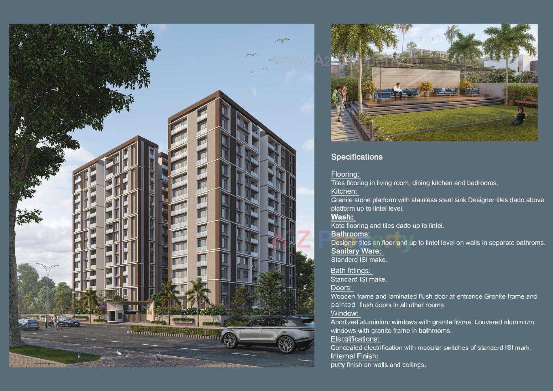 3D Elevation of real estate project Milestone Utsav located at Althan, Surat, Gujarat