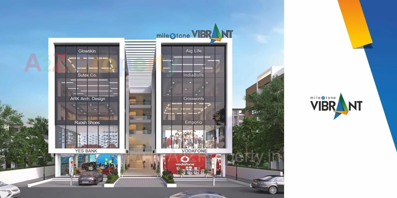 3D Elevation of real estate project Milestone Vibrant located at Surat, Surat, Gujarat