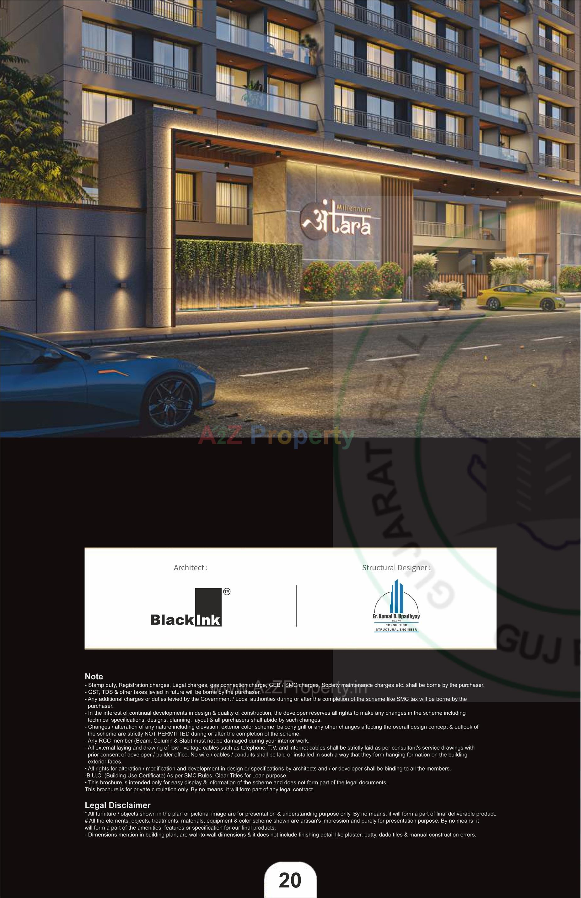 3D Elevation of real estate project Millennium Antara located at Vesu, Surat, Gujarat