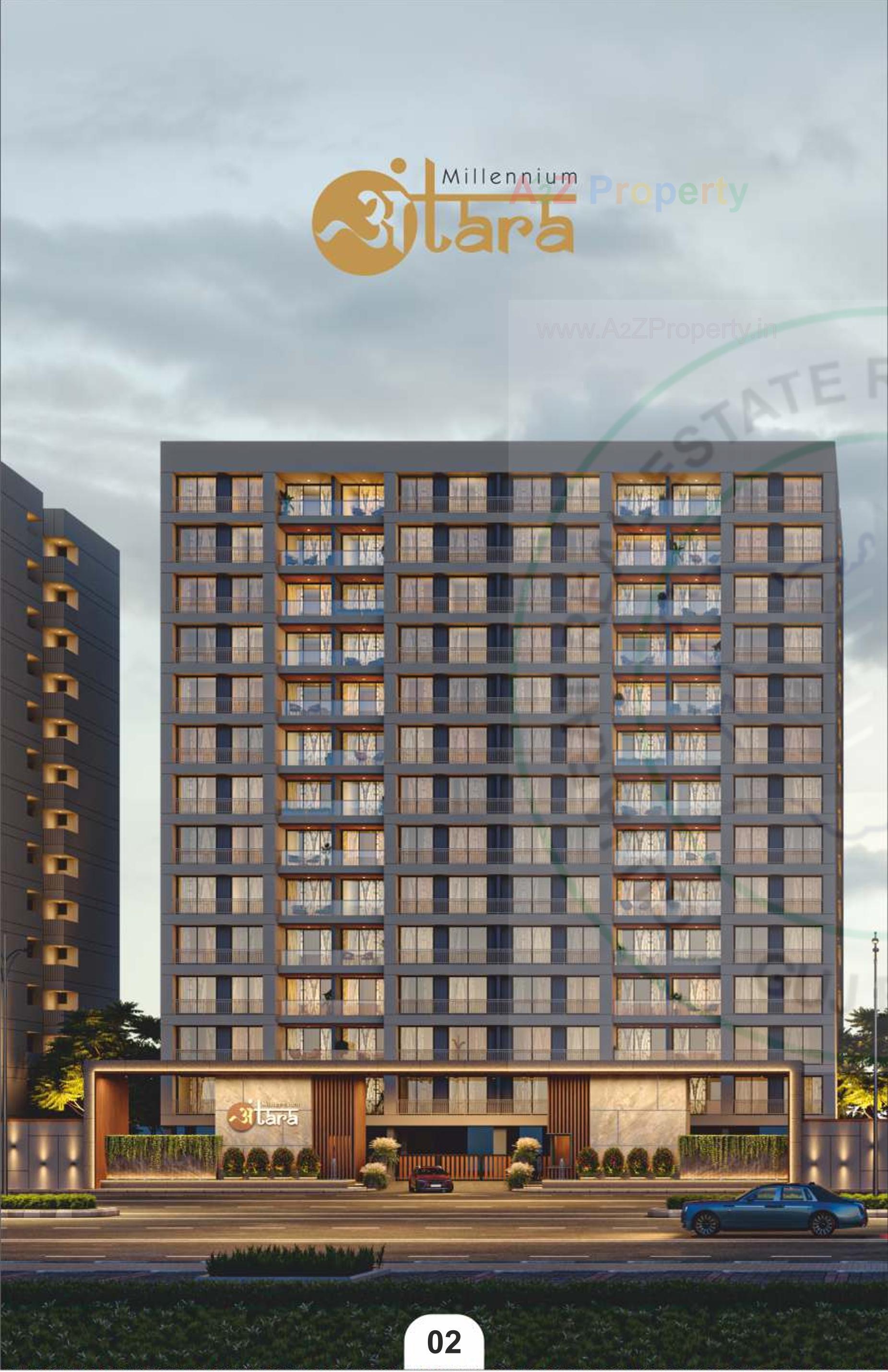 3D Elevation of real estate project Millennium Antara located at Vesu, Surat, Gujarat