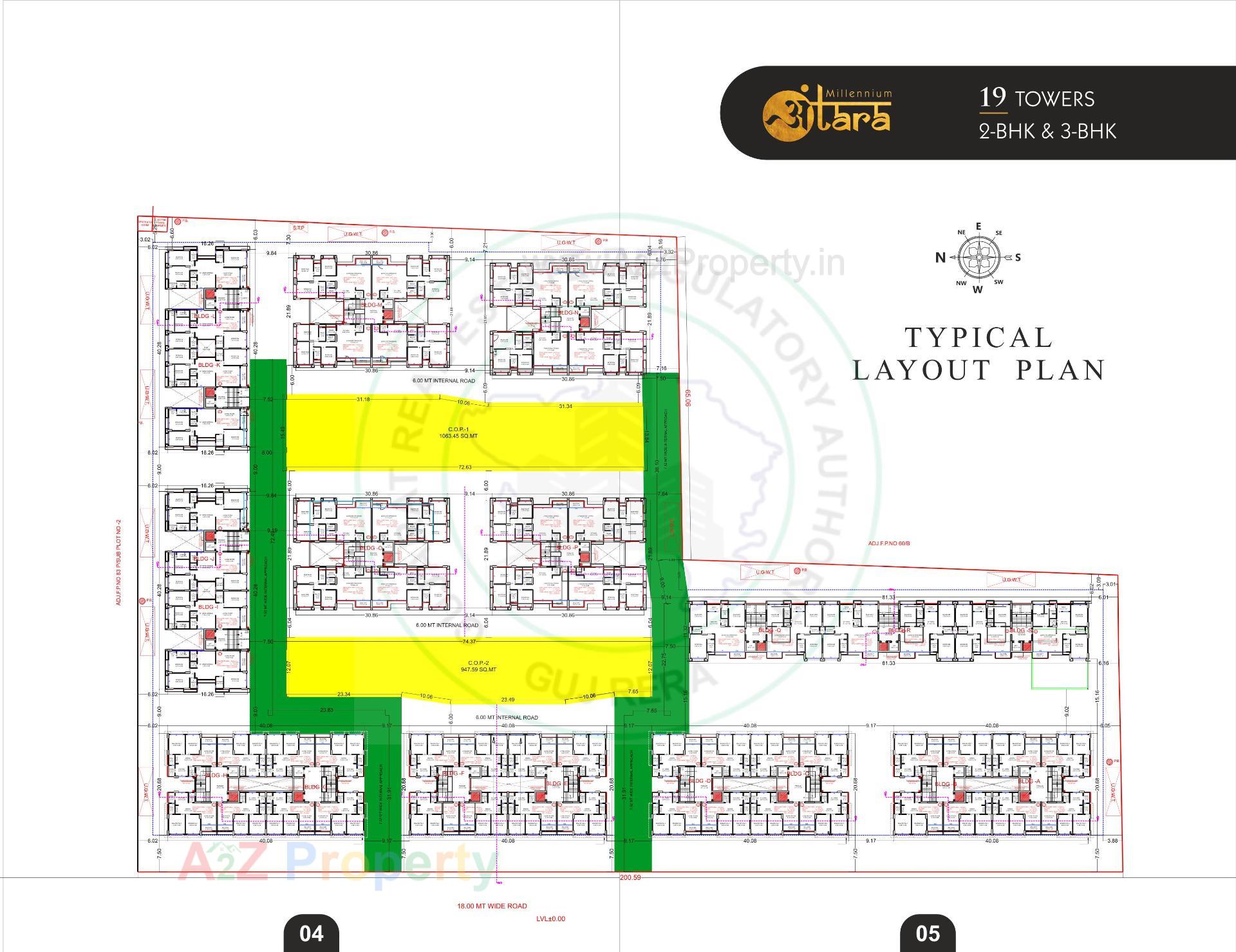 Layout of real estate project Millennium Antara located at Vesu, Surat, Gujarat
