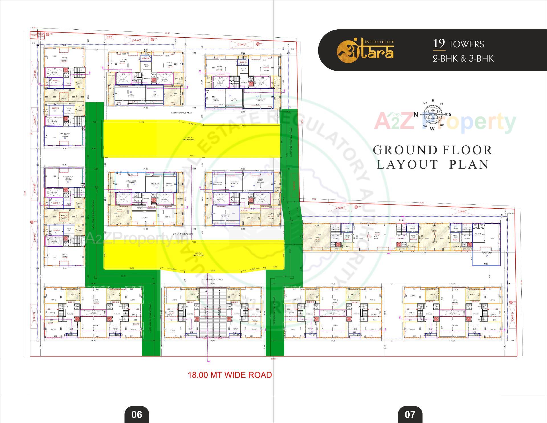 Layout of real estate project Millennium Antara located at Vesu, Surat, Gujarat