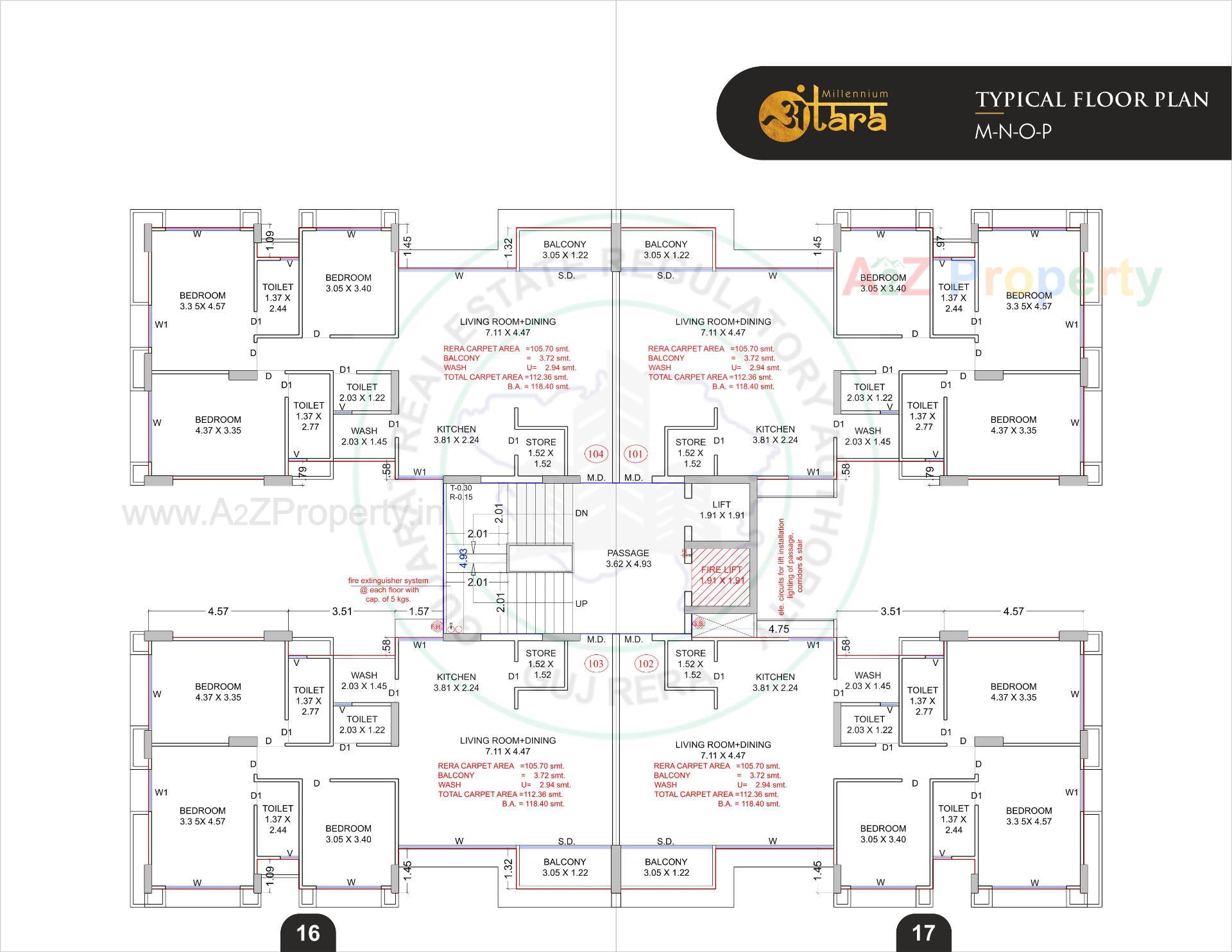 Layout of real estate project Millennium Antara located at Vesu, Surat, Gujarat
