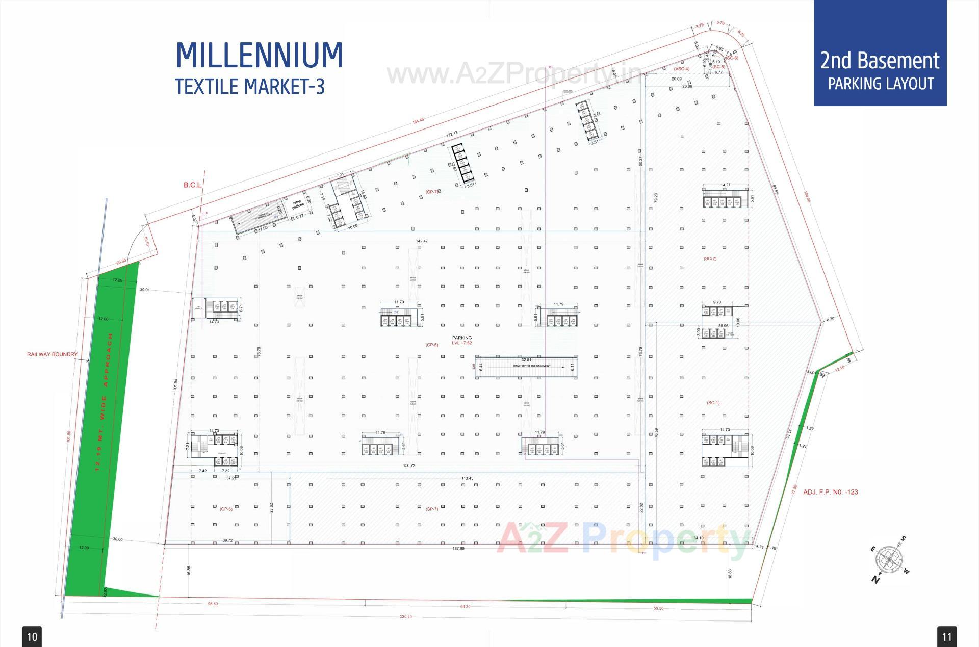 Layout of real estate project Millennium Textile Market located at Anjana, Surat, Gujarat