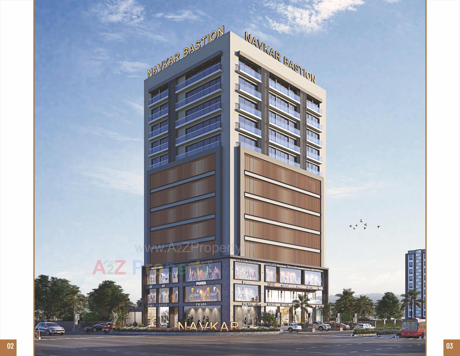3D Elevation of real estate project Navkar Bastion located at Utran, Surat, Gujarat