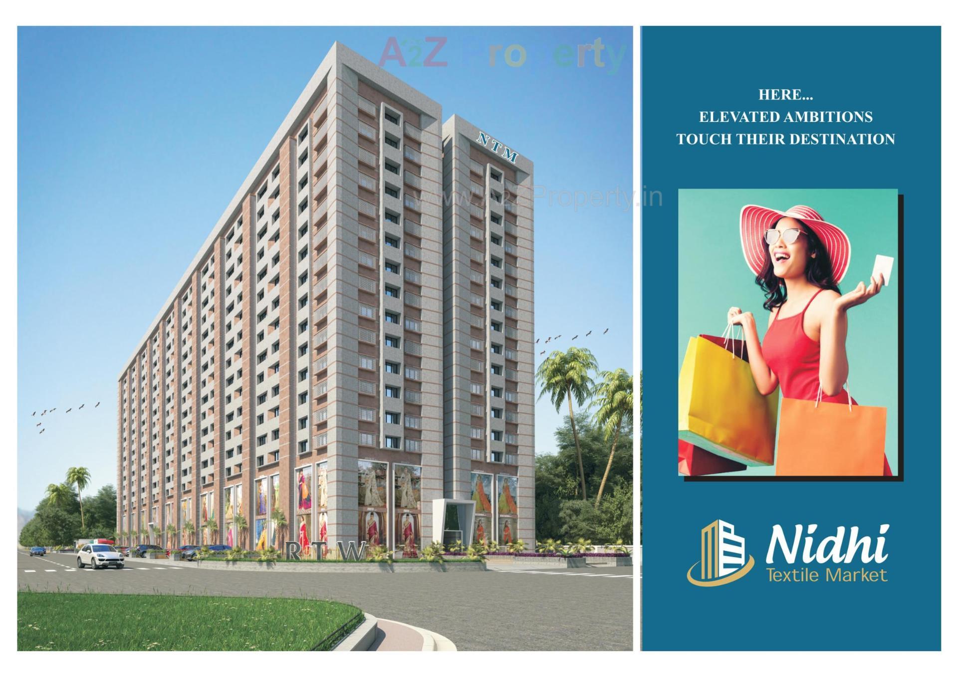 3D Elevation of real estate project Nidhi Textile Market located at Parvat, Surat, Gujarat