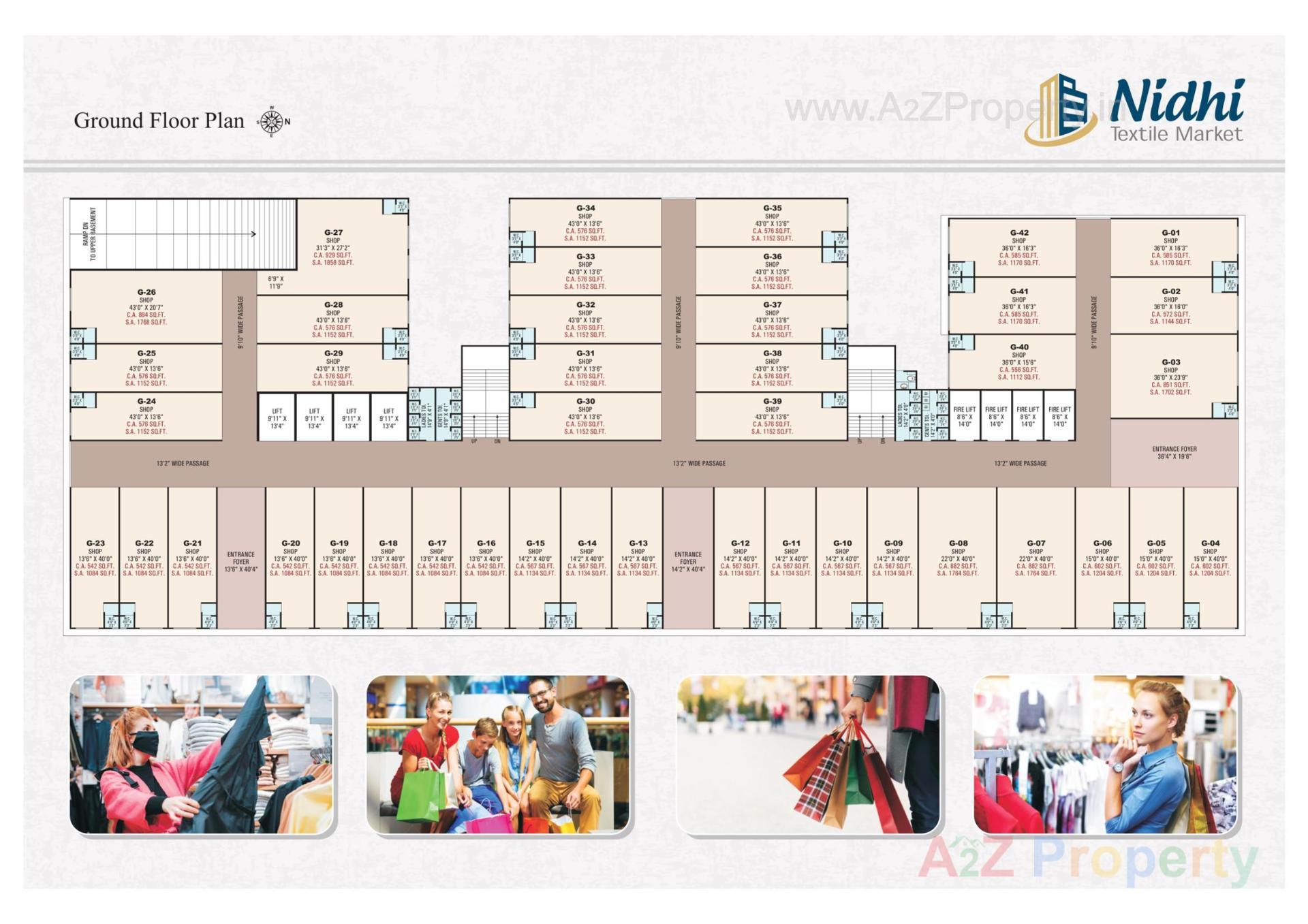 Layout of real estate project Nidhi Textile Market located at Parvat, Surat, Gujarat