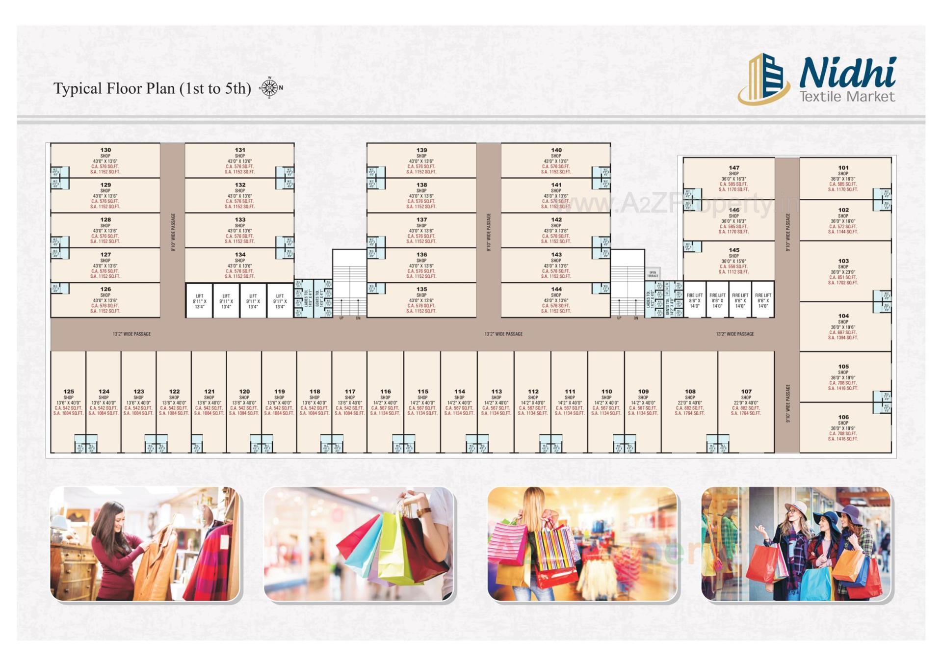 Layout of real estate project Nidhi Textile Market located at Parvat, Surat, Gujarat