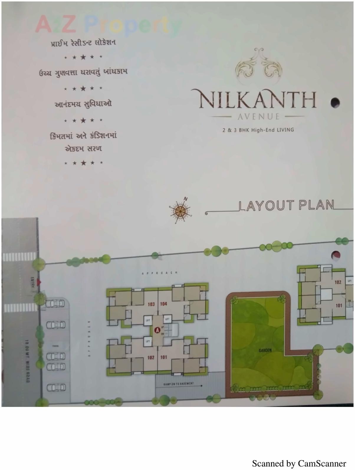 Layout of real estate project Nilkanth Avenue located at Varachha, Surat, Gujarat
