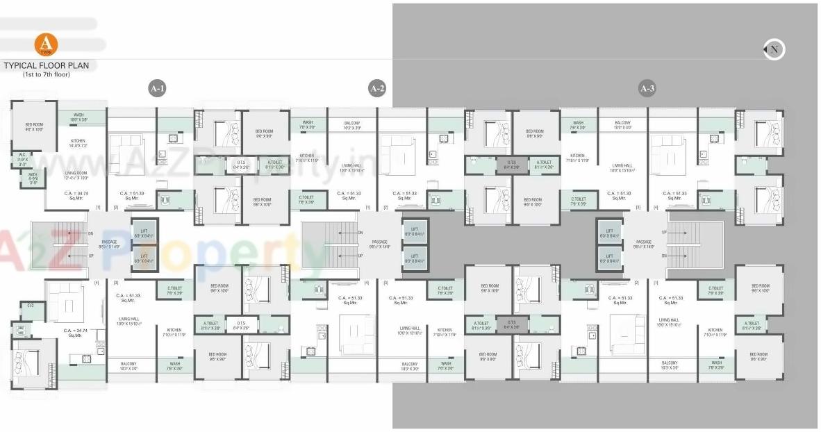 Layout of real estate project Nilkanth Heights located at Pali, Surat, Gujarat
