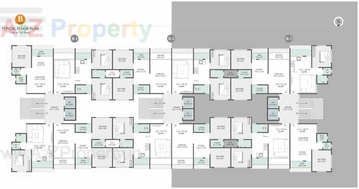 Layout of real estate project Nilkanth Heights located at Pali, Surat, Gujarat