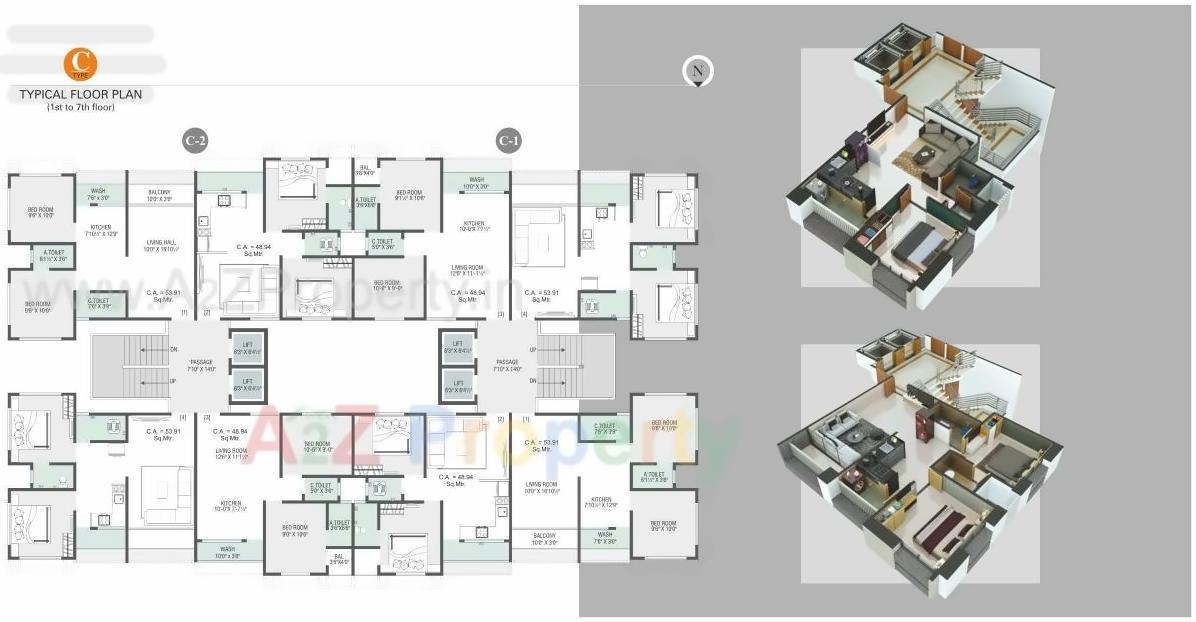 Layout of real estate project Nilkanth Heights located at Pali, Surat, Gujarat