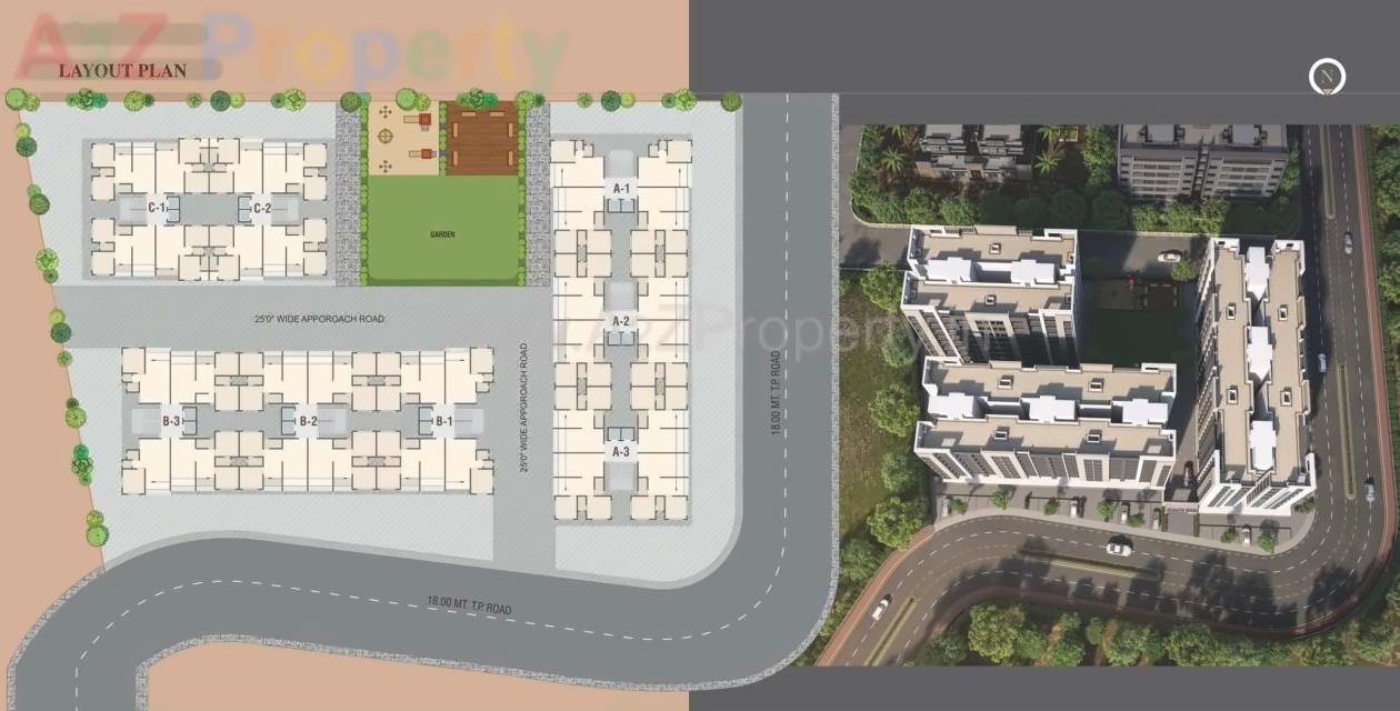 Layout of real estate project Nilkanth Heights located at Pali, Surat, Gujarat