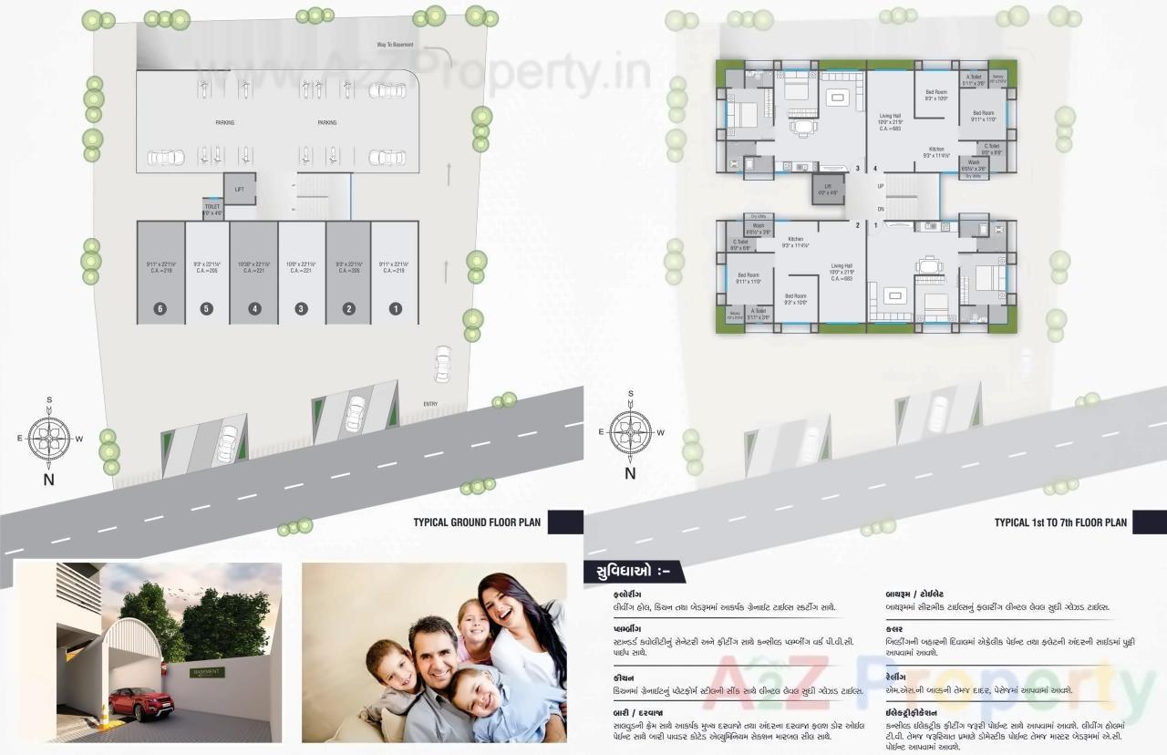 Layout of real estate project Nilkanth Residency located at Kosad, Surat, Gujarat