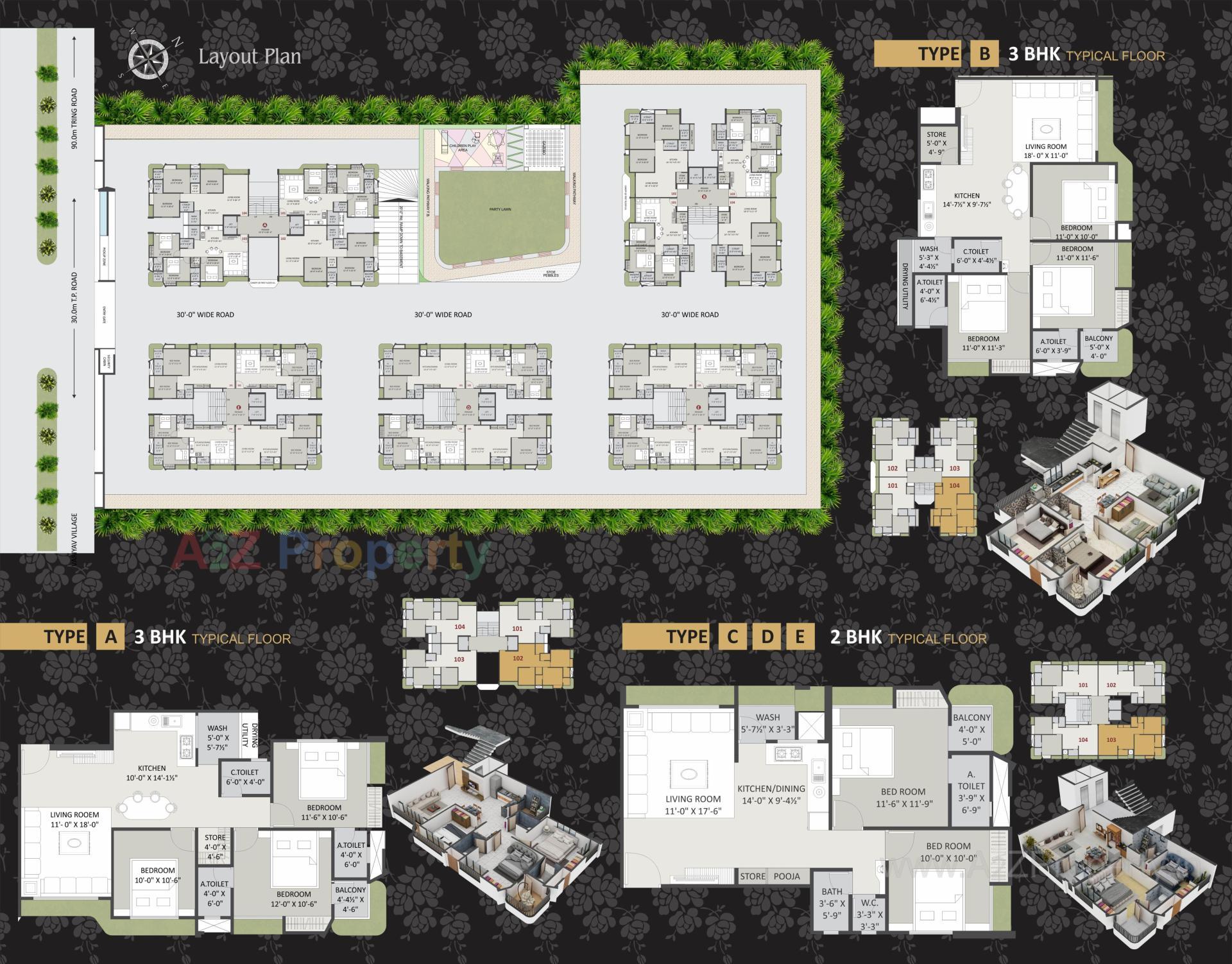 Layout of real estate project Nilkanth Sky located at Variav, Surat, Gujarat