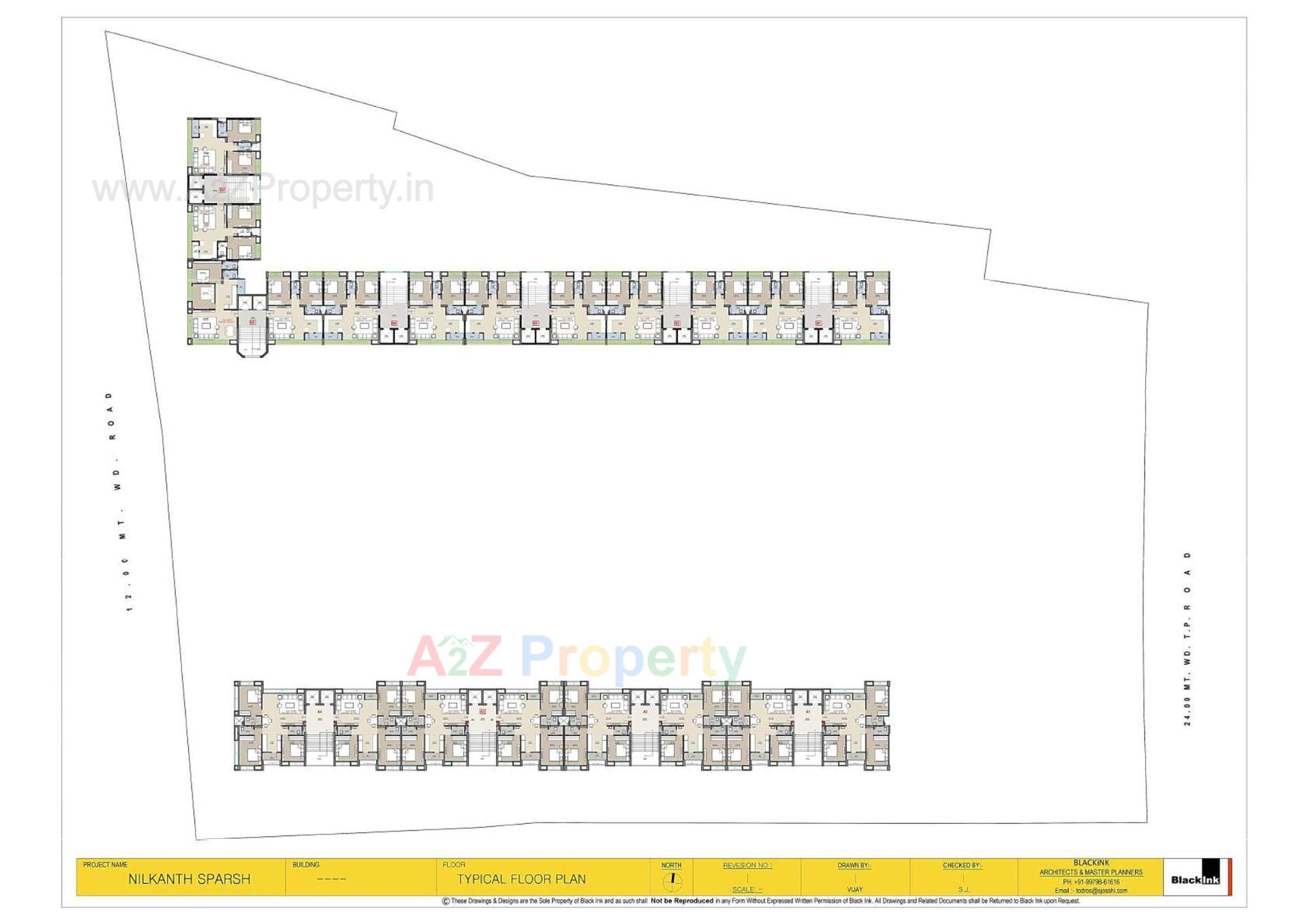 Layout of real estate project Nilkanth Sparsh( A1 To A4, B4to B6) located at Singanpore, Surat, Gujarat