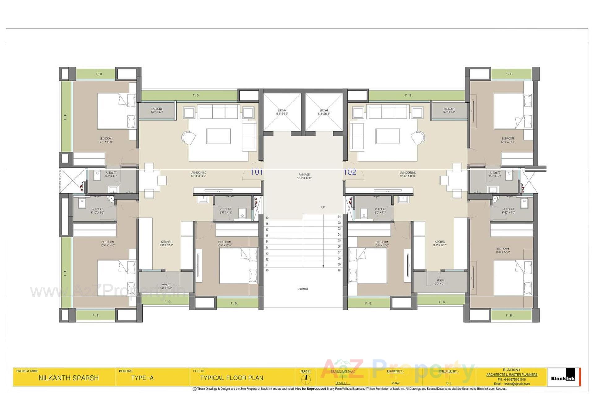 Layout of real estate project Nilkanth Sparsh( A1 To A4, B4to B6) located at Singanpore, Surat, Gujarat
