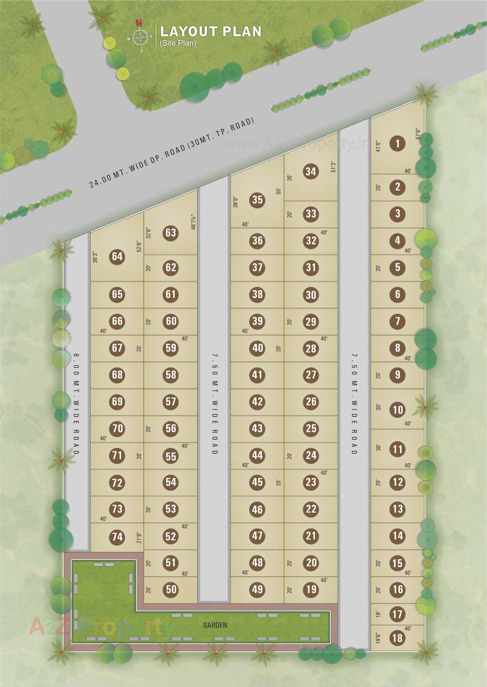 Layout of real estate project Nilkanth Villa located at Navagam, Surat, Gujarat