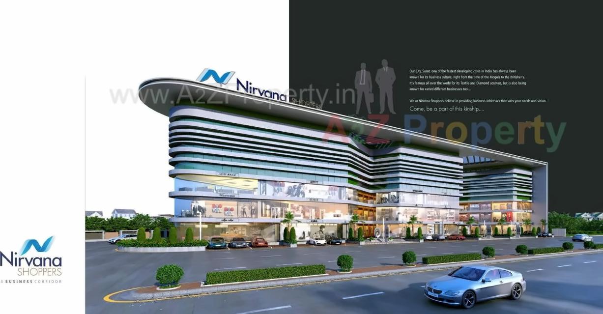 3D Elevation of real estate project Nirvana Shoppers located at Jahangirabad, Surat, Gujarat