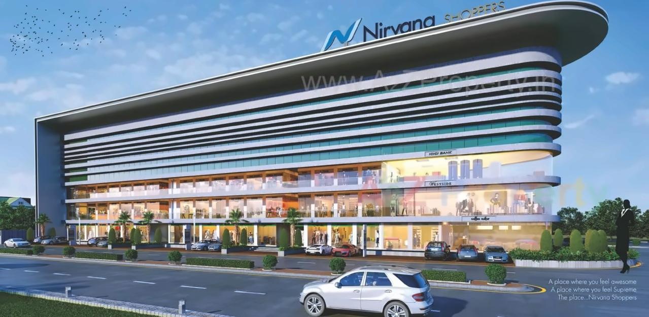 3D Elevation of real estate project Nirvana Shoppers located at Jahangirabad, Surat, Gujarat